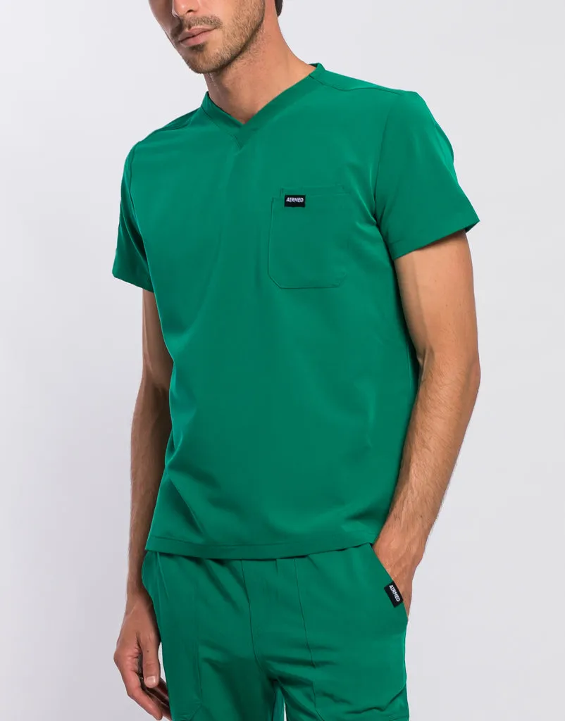 Essential V Neck Scrub Top - Ultramarine Green