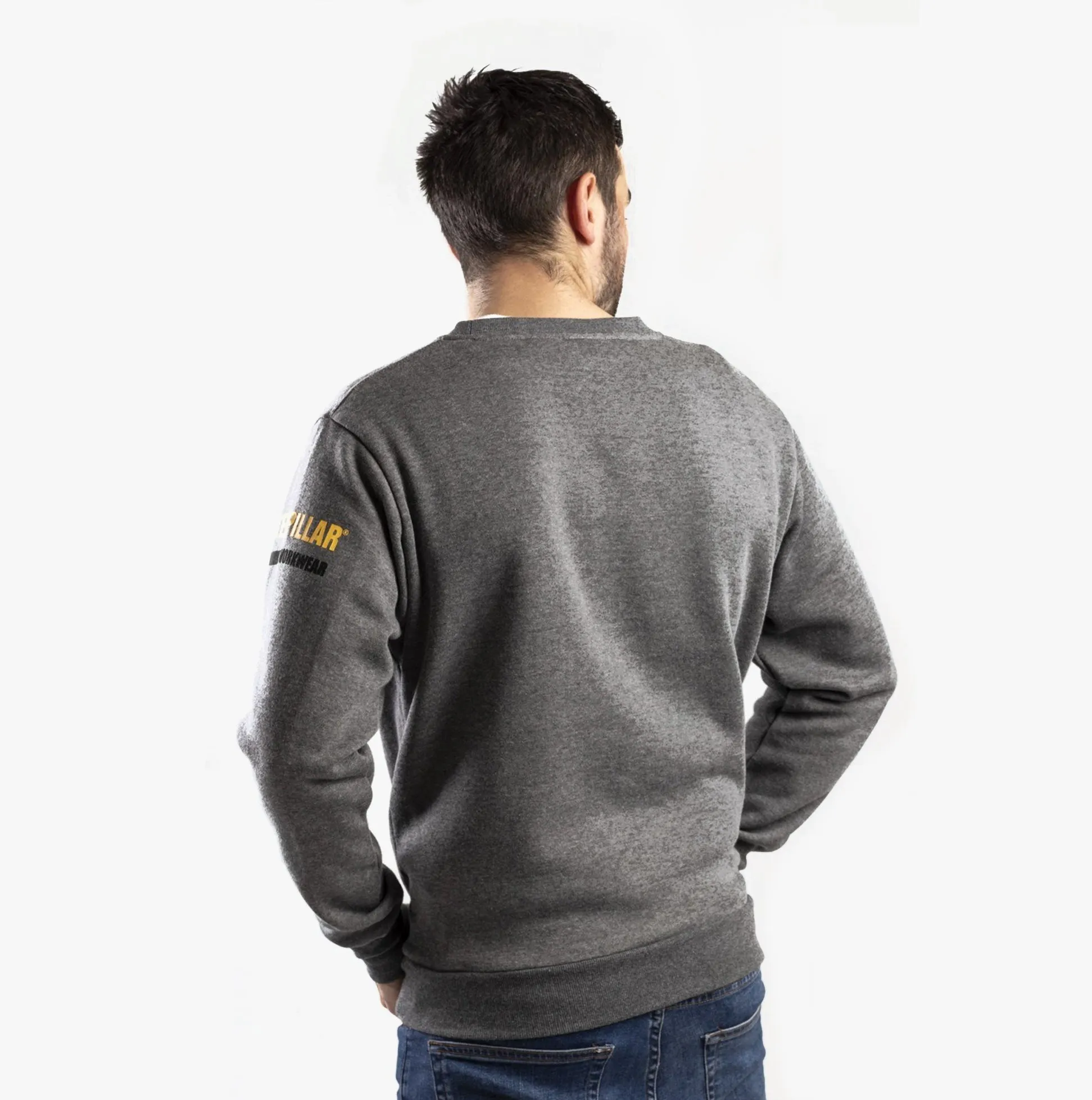 ESSENTIALS CREW NECK Mens Cotton/Fleece Jumper Dark Grey