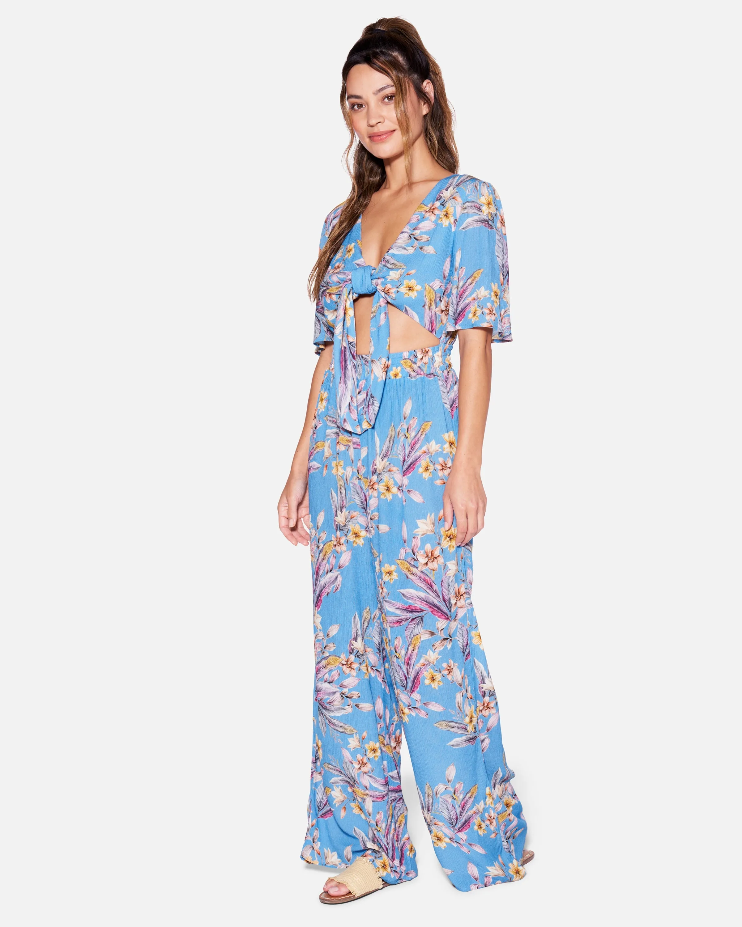 Flora Tie Front Jumpsuit