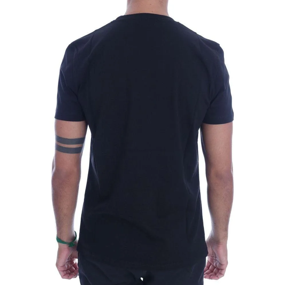 Frankie Morello Chic Black Crewneck Tee with 'RIDERS' Motif