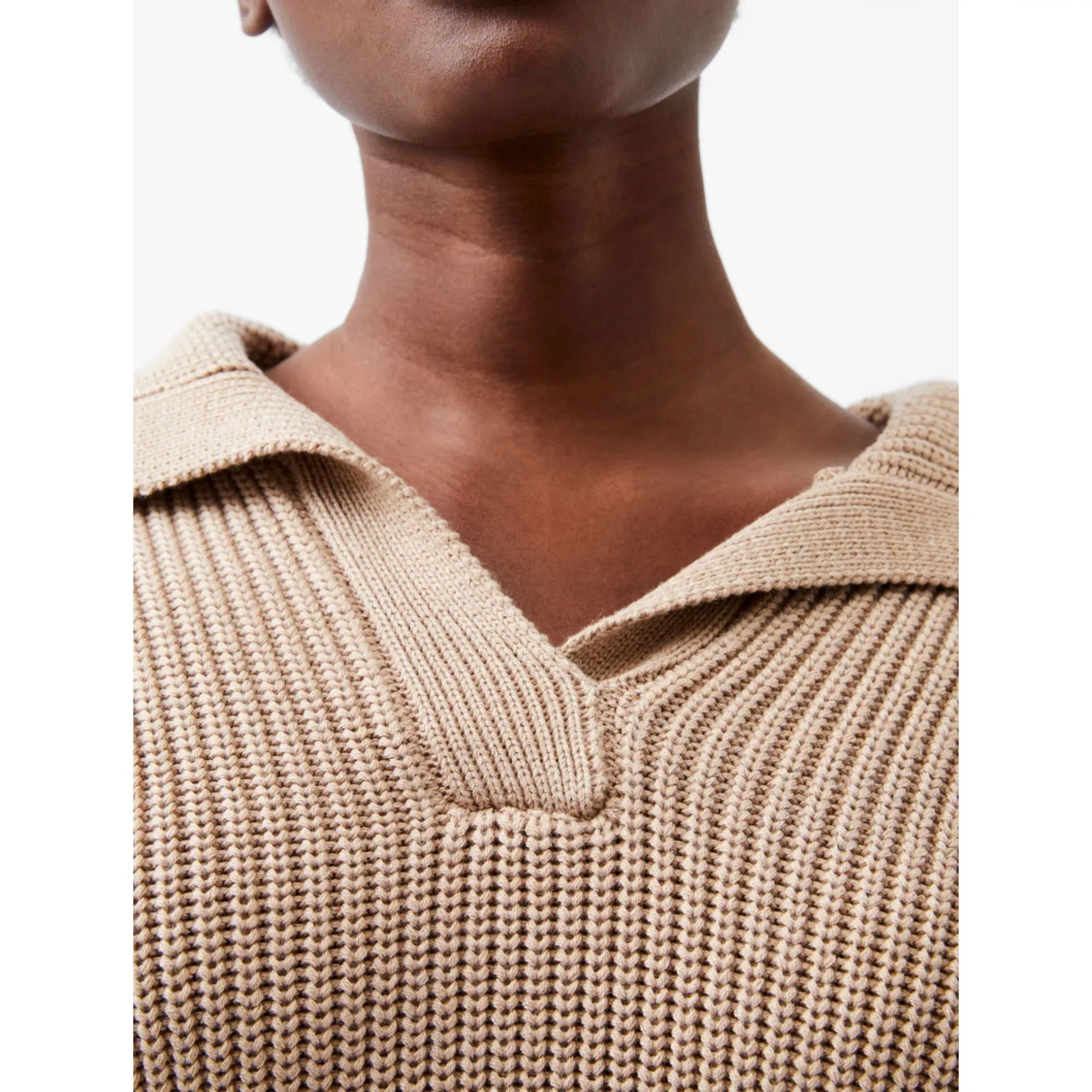 French Connection Joss Collared Jumper in Camel 78XCV