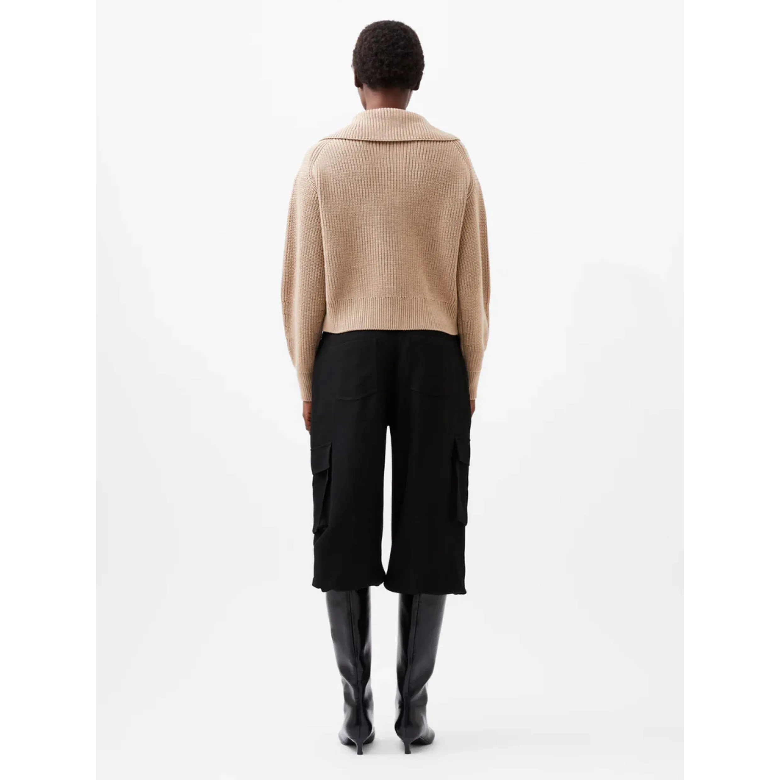 French Connection Joss Collared Jumper in Camel 78XCV