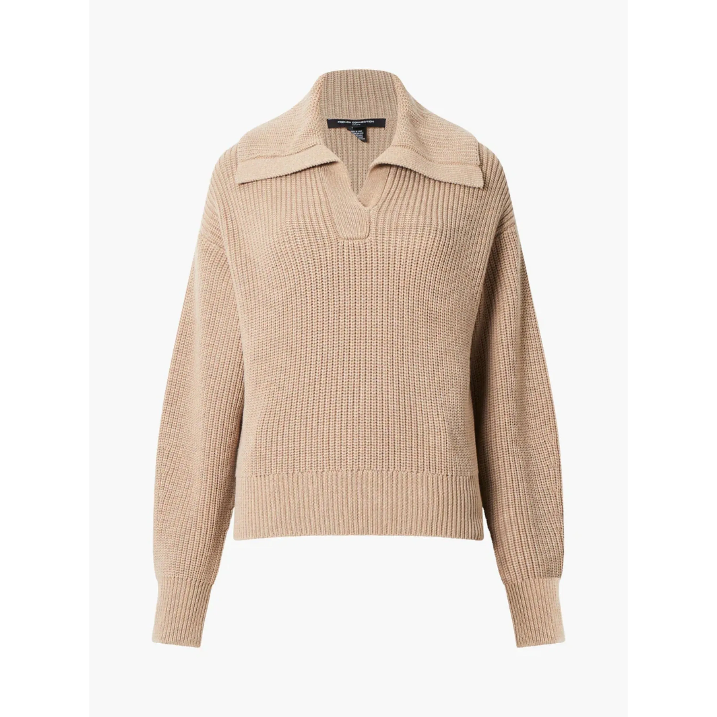 French Connection Joss Collared Jumper in Camel 78XCV