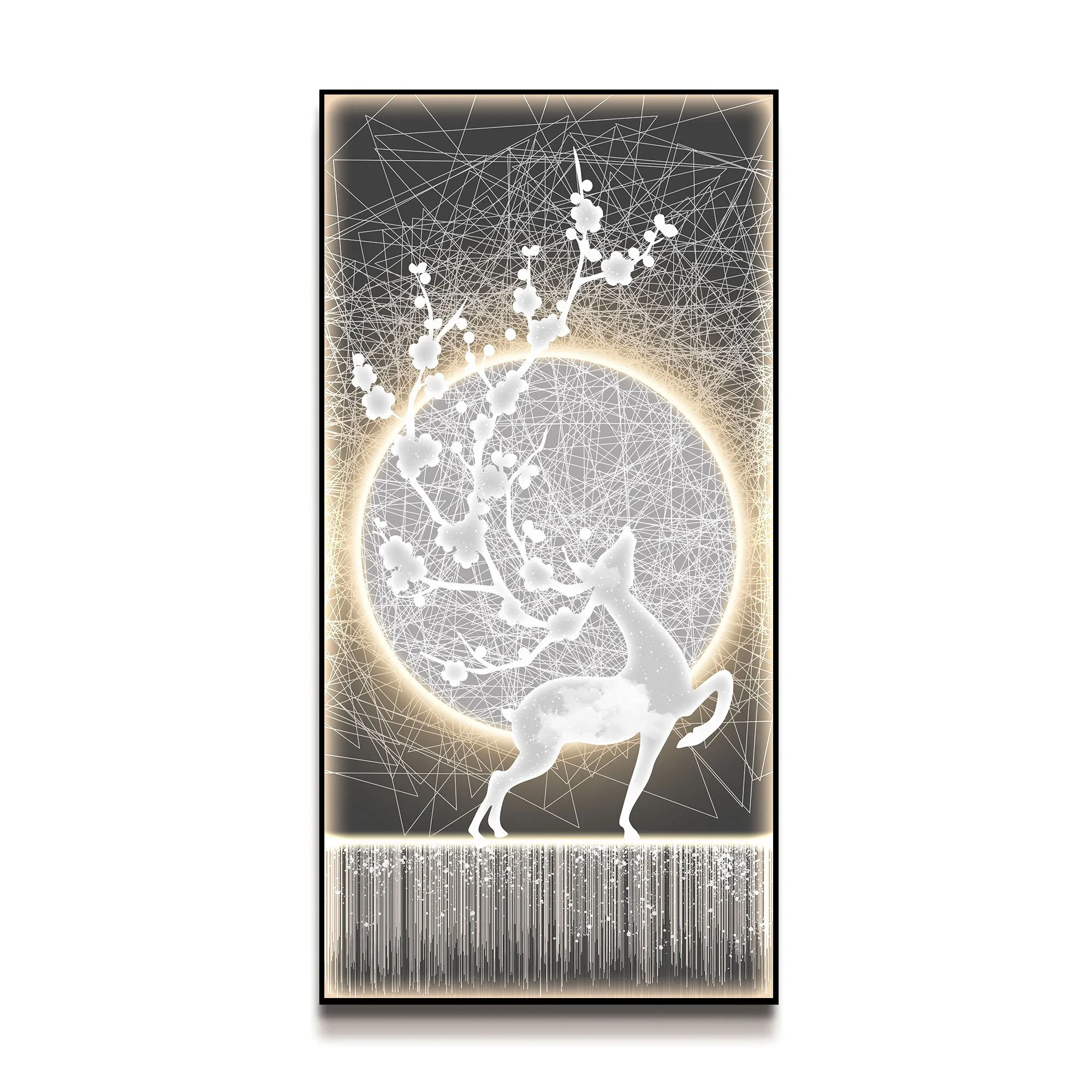 Futuristic Wall Art Moonlight Dancing Deer I