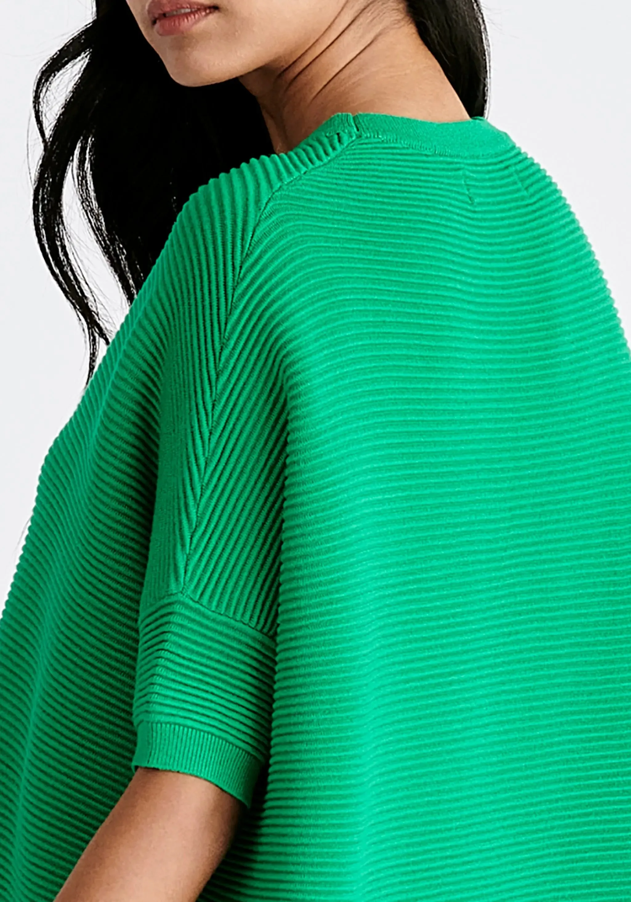 Green Paisie Short Sleeve Ribbed Jumper