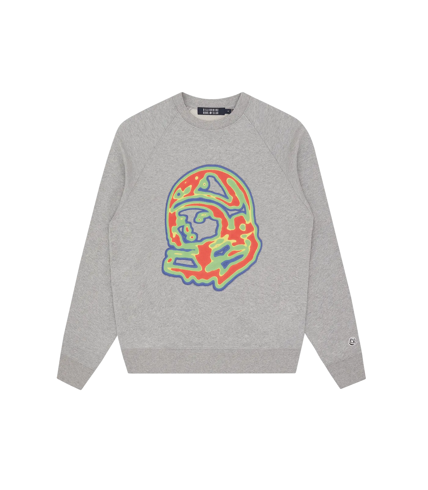 HEAT MAP HELMET LOGO CREWNECK - HEATHER GREY