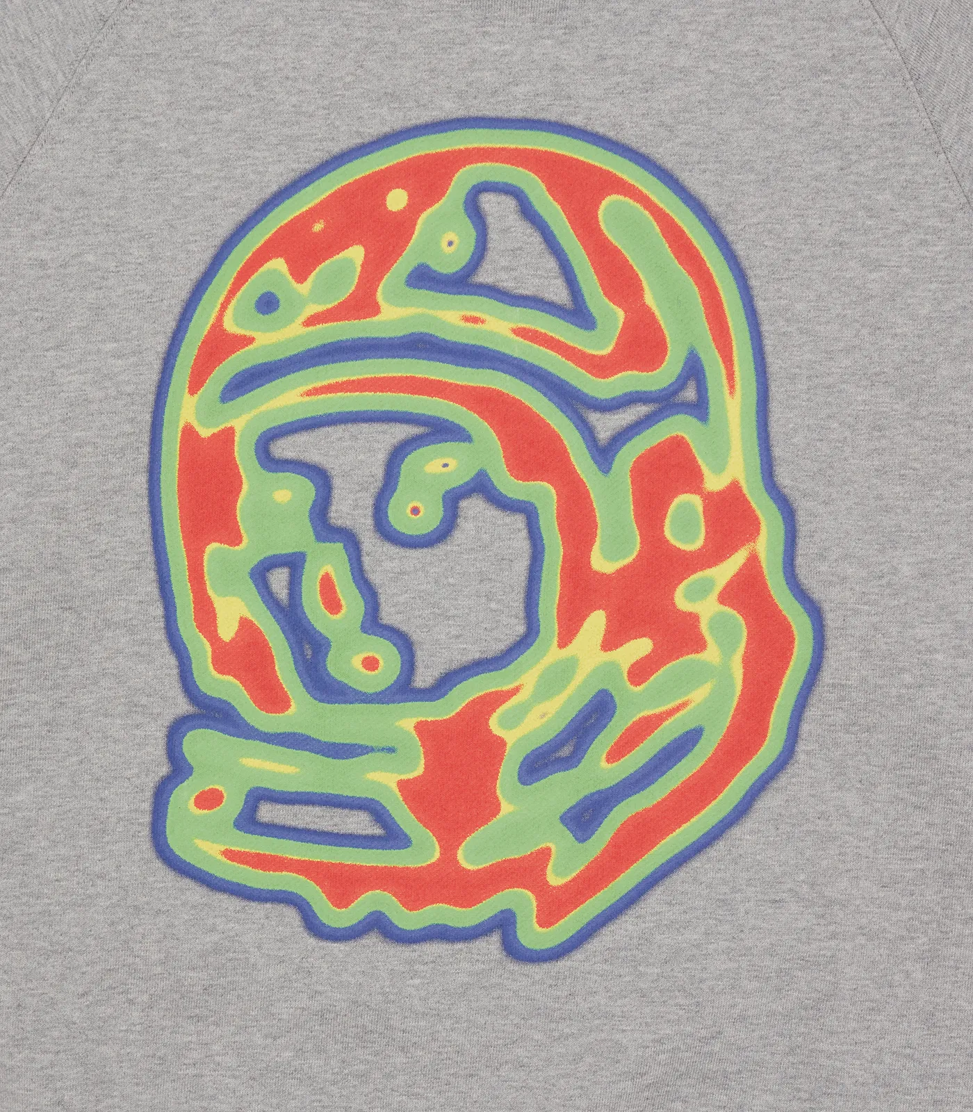 HEAT MAP HELMET LOGO CREWNECK - HEATHER GREY