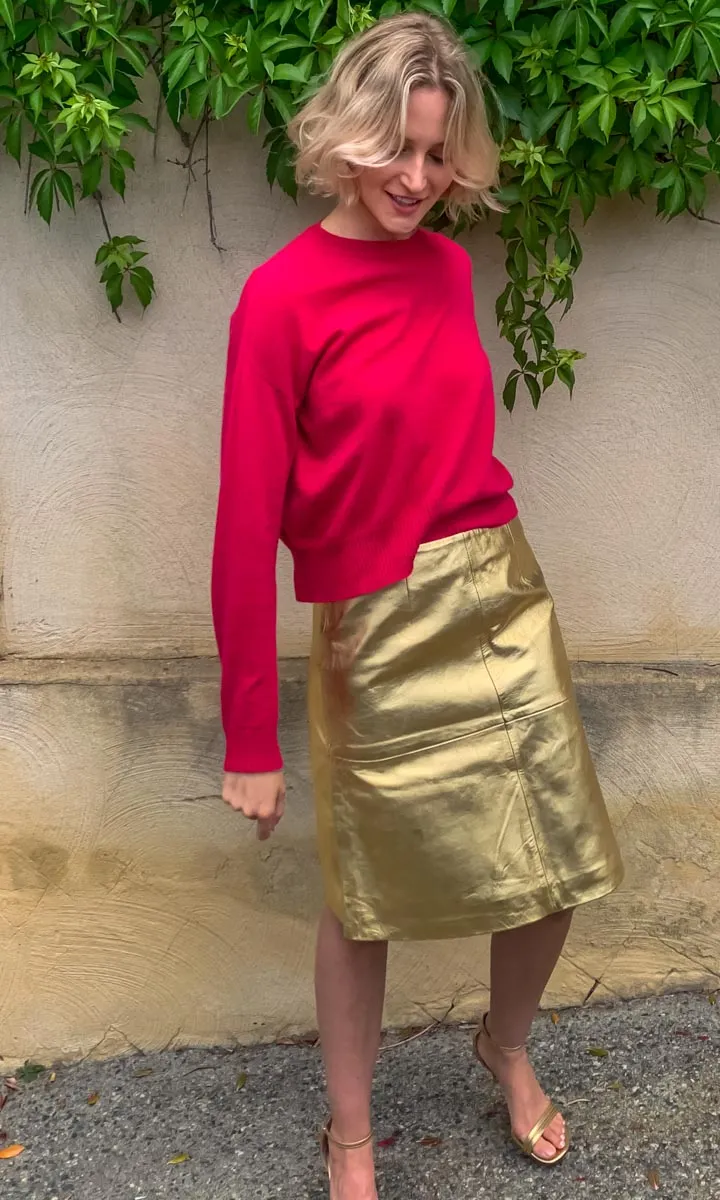 Hoss Leather Michelle Gold Skirt