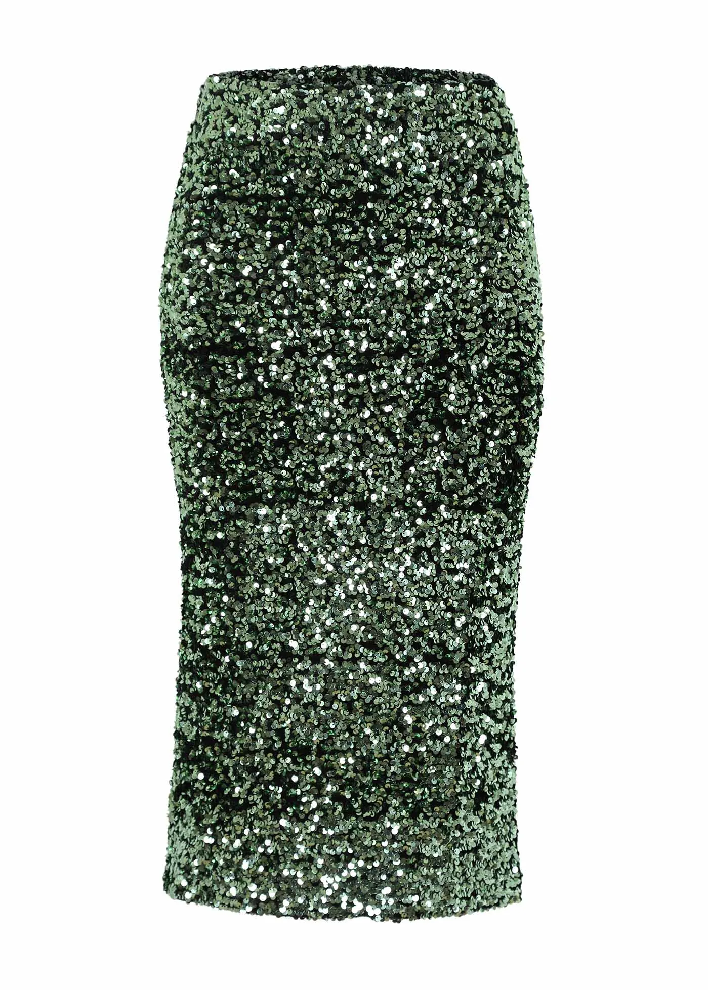 Jubilee Skirt Green in Sequinned Velvet