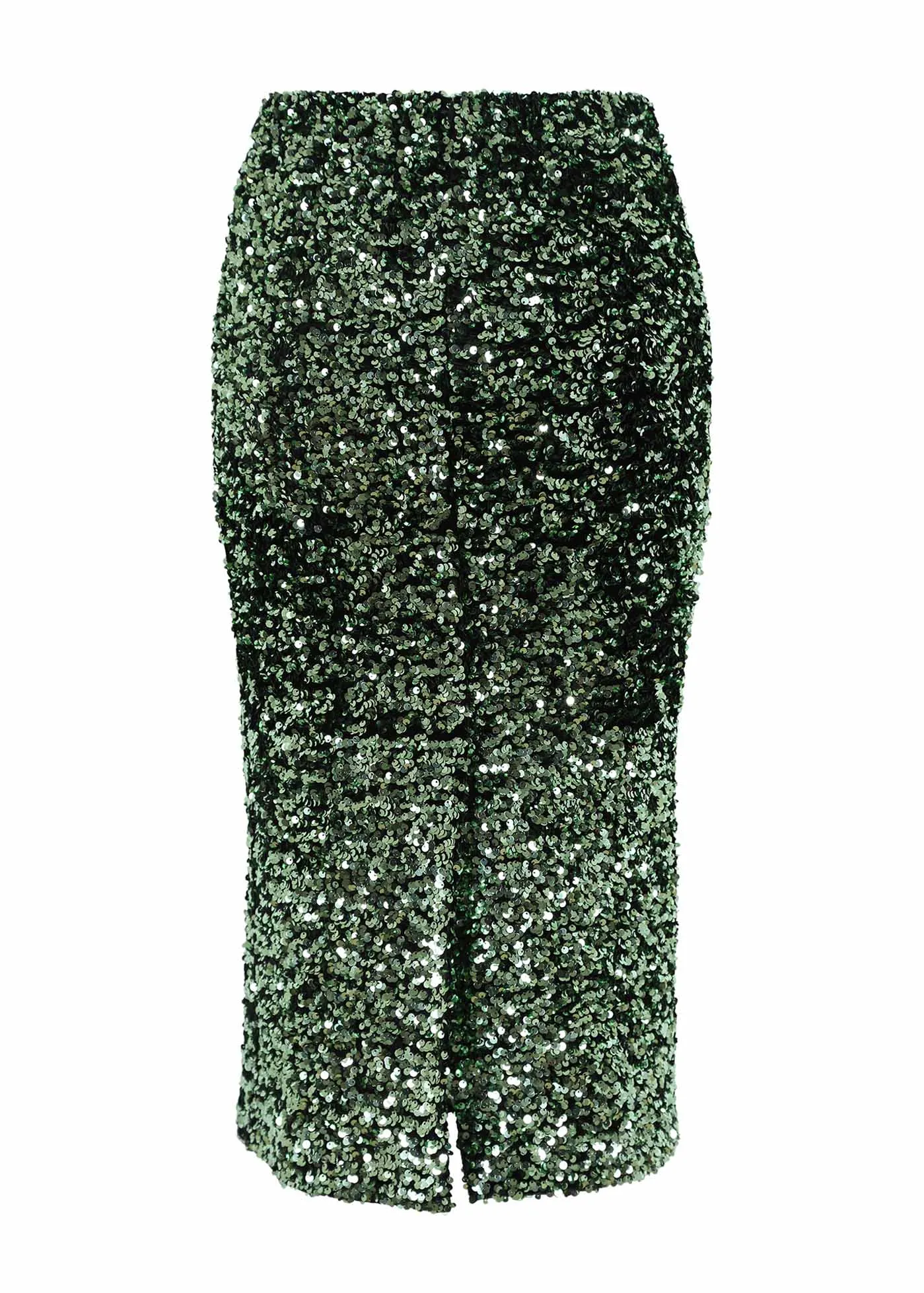 Jubilee Skirt Green in Sequinned Velvet