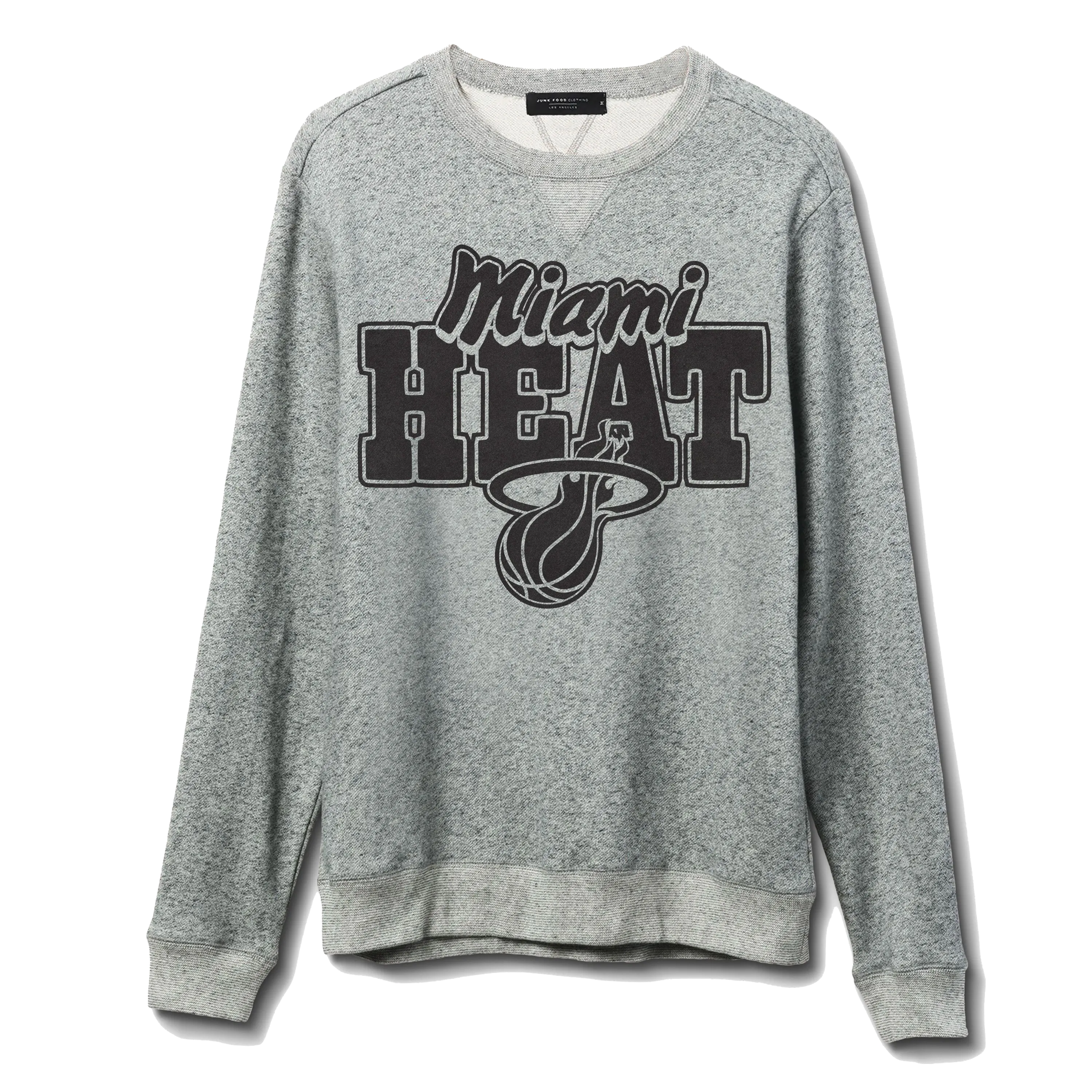 Junk Food Miami HEAT Marled Fleece Crewneck