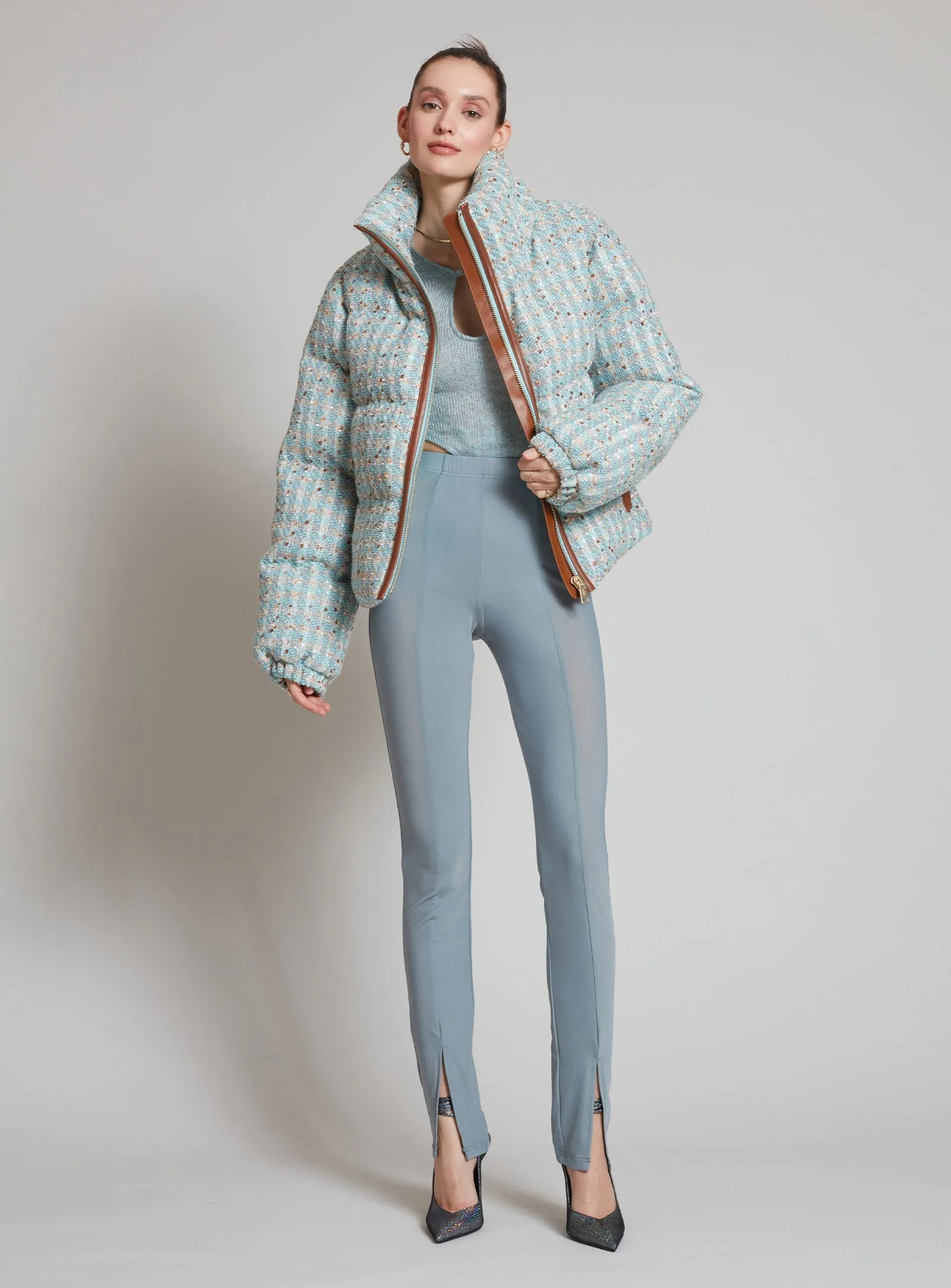 KENSINGTON | TWEED PASTEL PUFFER JACKET