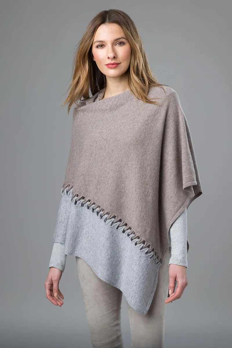 Kinross | Twist Stitch Colorblock Poncho