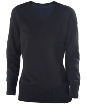 Ladies V-neck jumper | Black