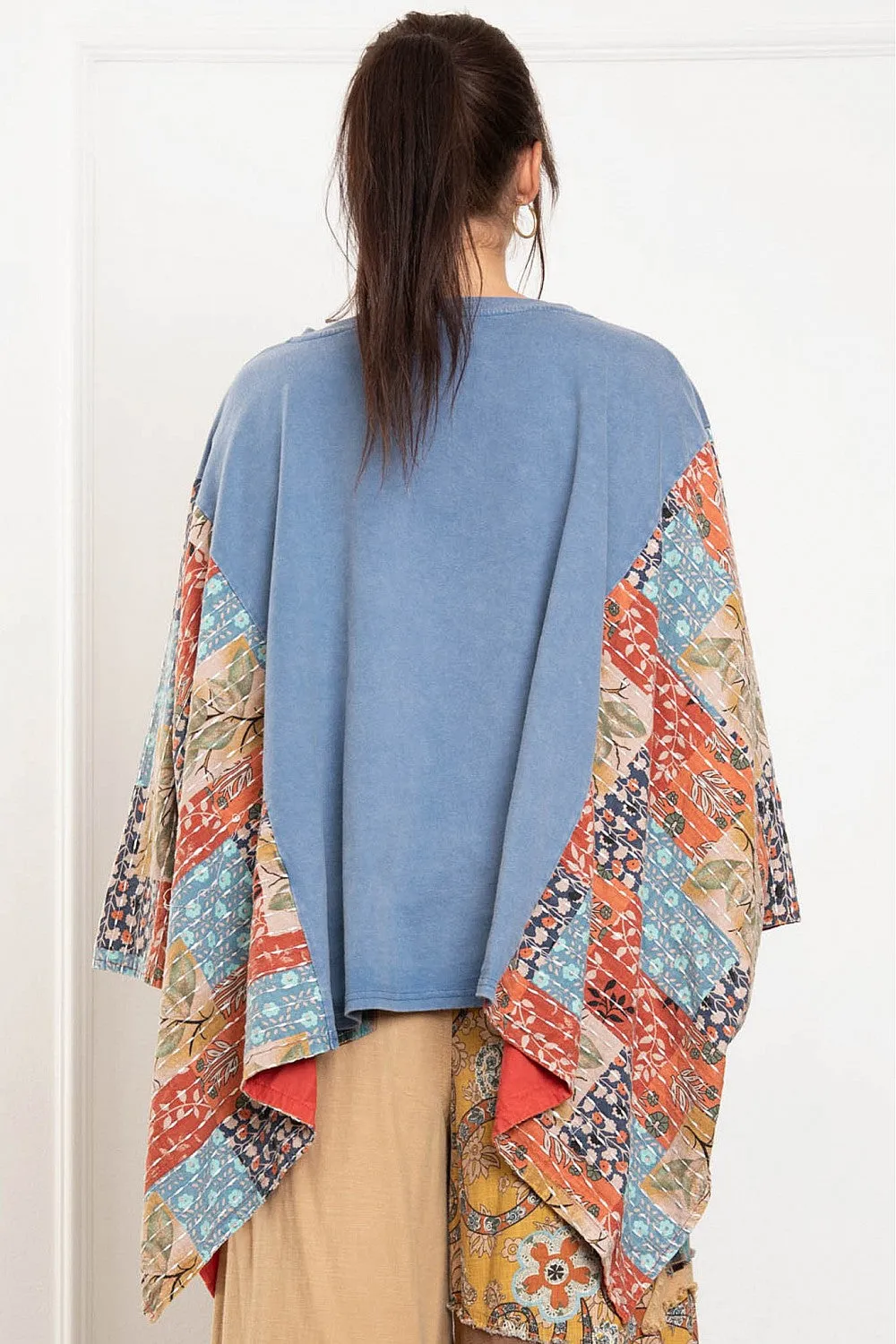 Lady Guad Print Poncho Top #807