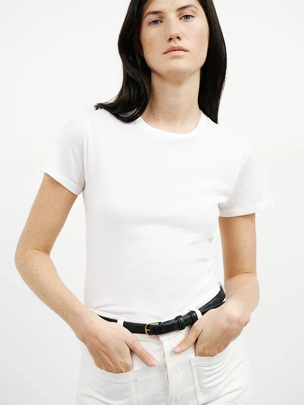 Lana Crewneck Tee in White