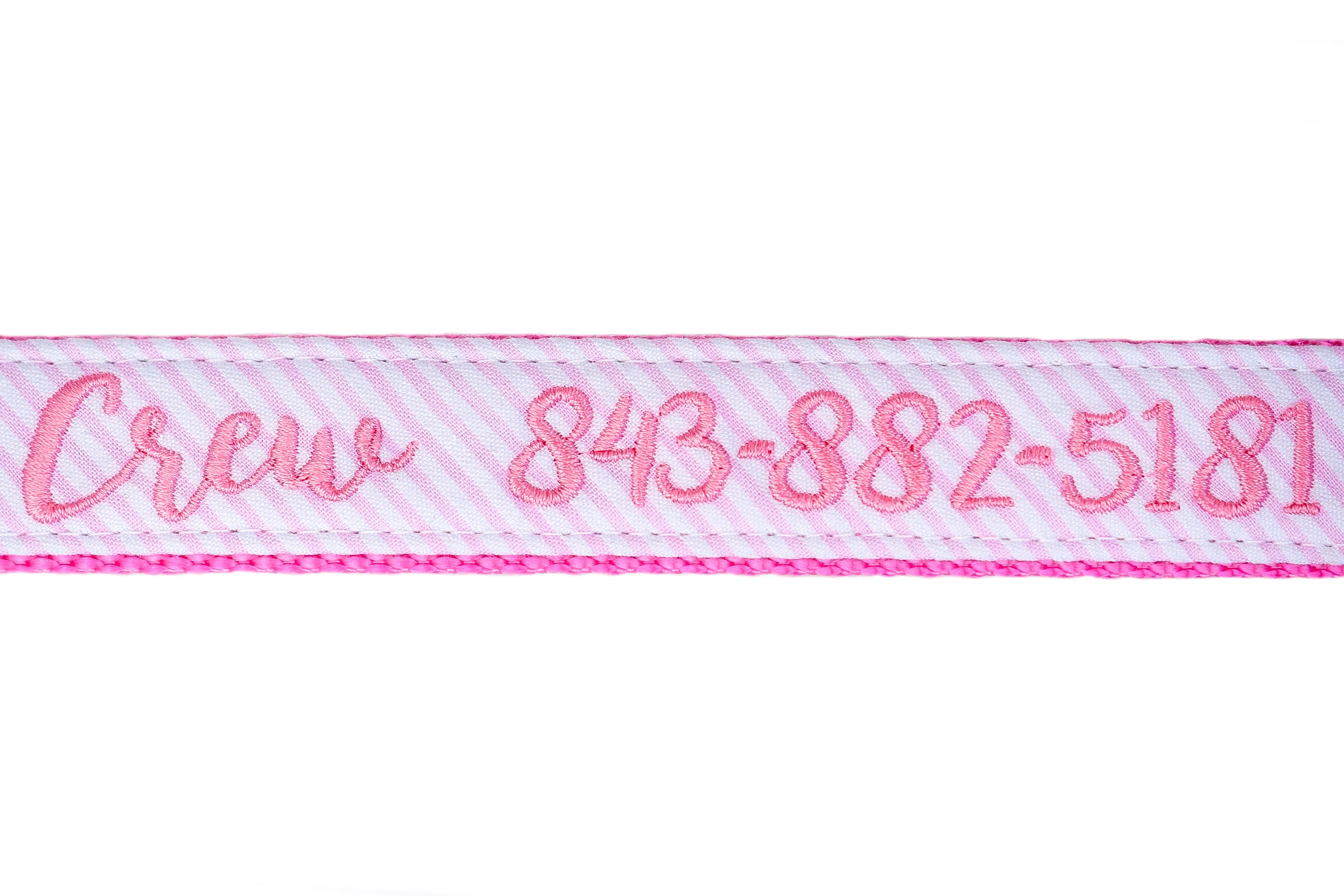 Light Pink Seersucker Dog Collar