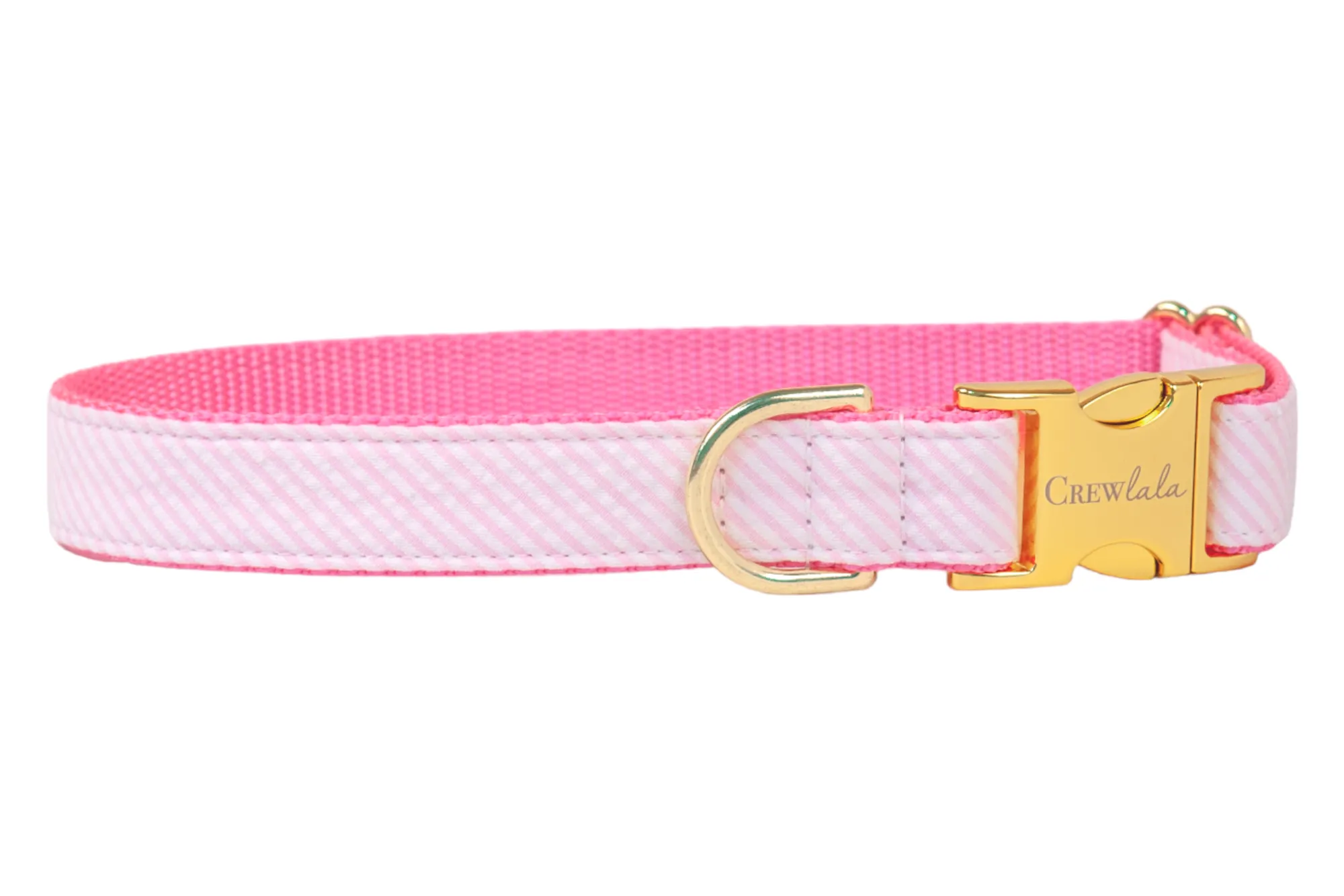 Light Pink Seersucker Dog Collar