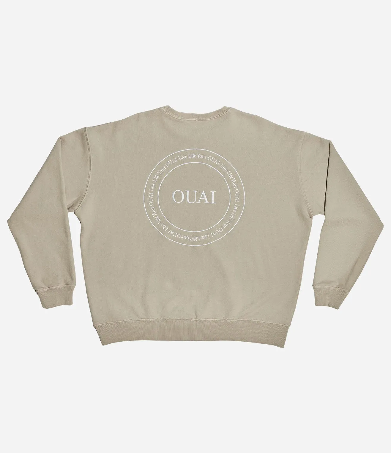 Live Life Your OUAI Embroidered Crewneck