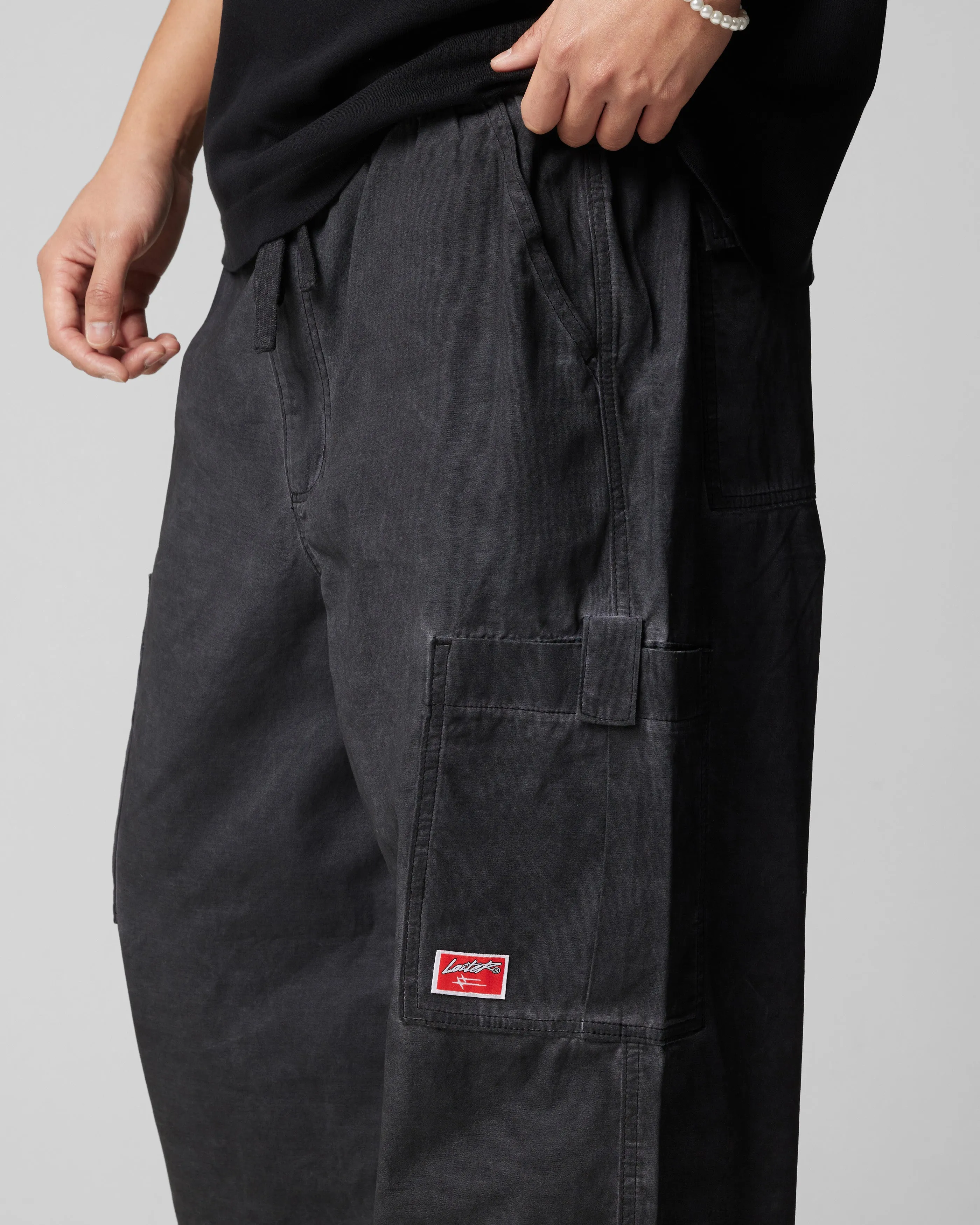 Loiter Kraven Parachute Pants Washed Black