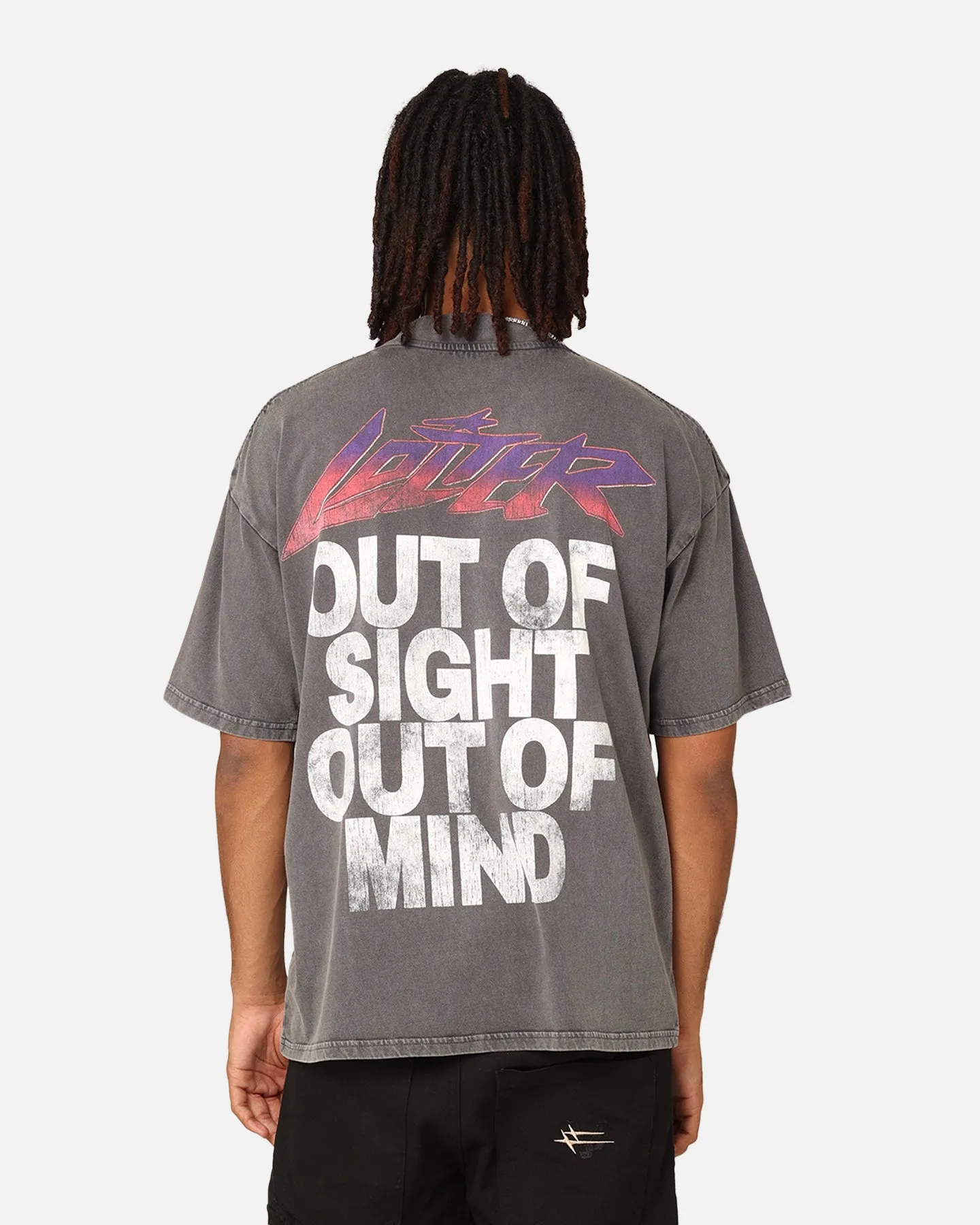 Loiter Out Of Mind T-Shirt Washed Charcoal