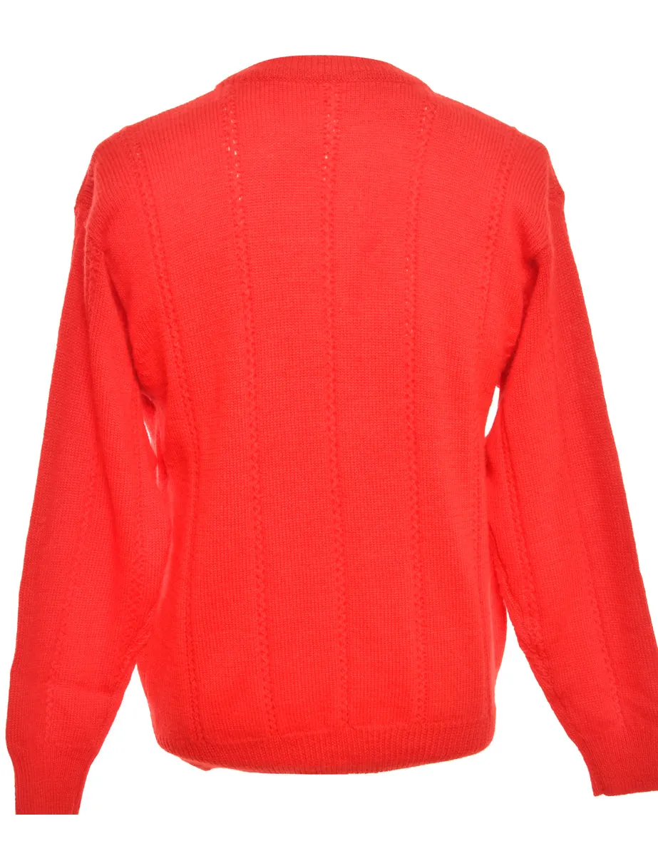 Long Sleeved Red Jumper - L