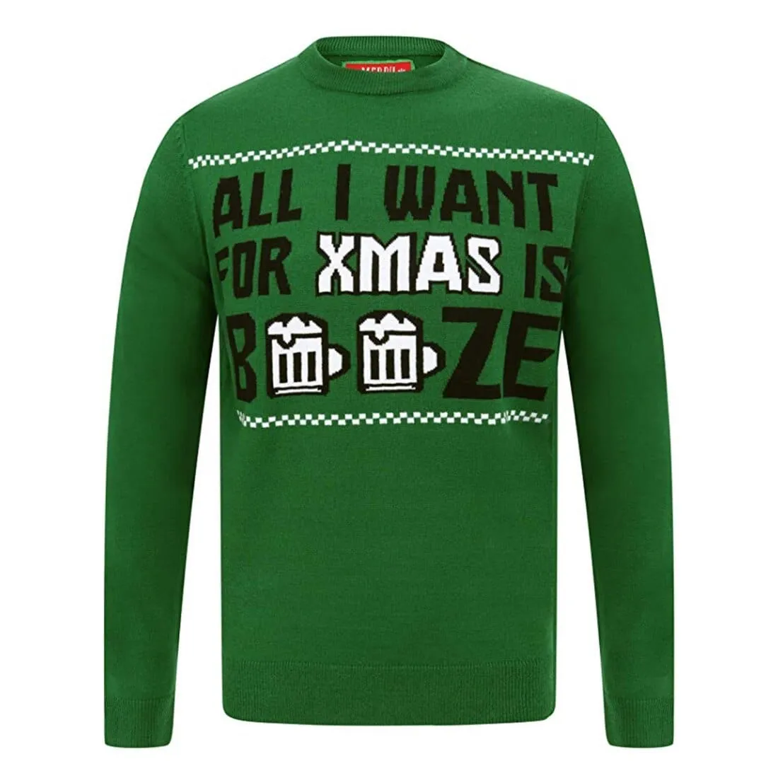 Mens Novelty Christmas Jumper All I Want For Xmas Is Booze