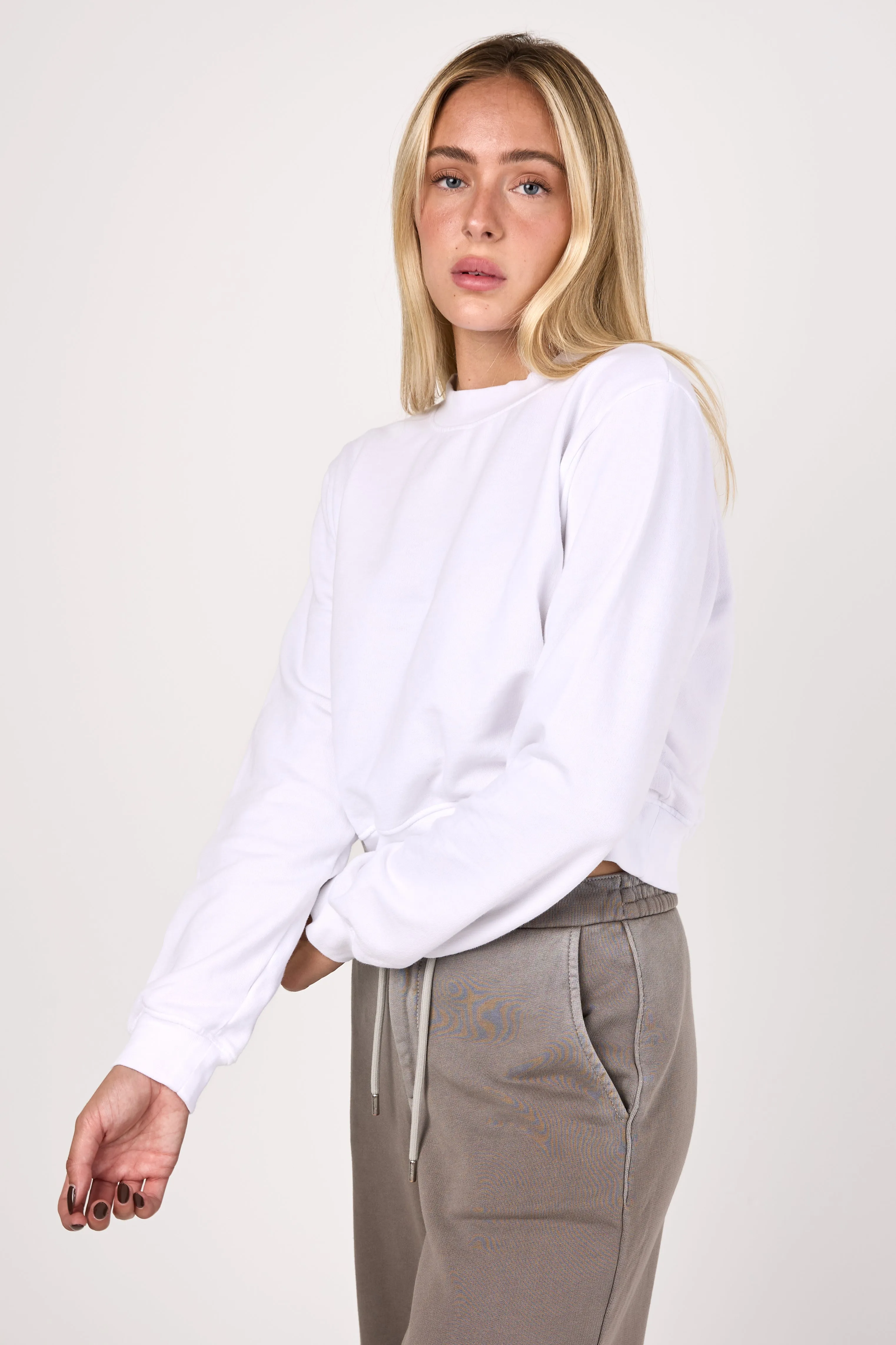 Milan Crewneck Sweatshirt in White