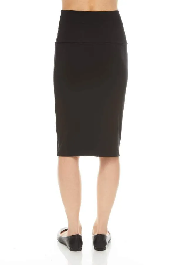 MODAL PENCIL SLIM SKIRT (BLACK)