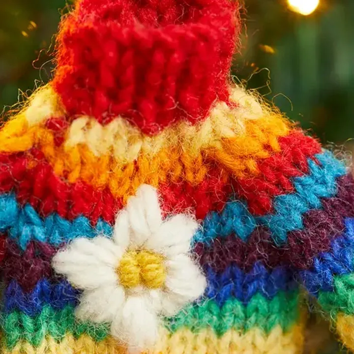 Namaste Rainbow Knitted Wool Jumper Decoration