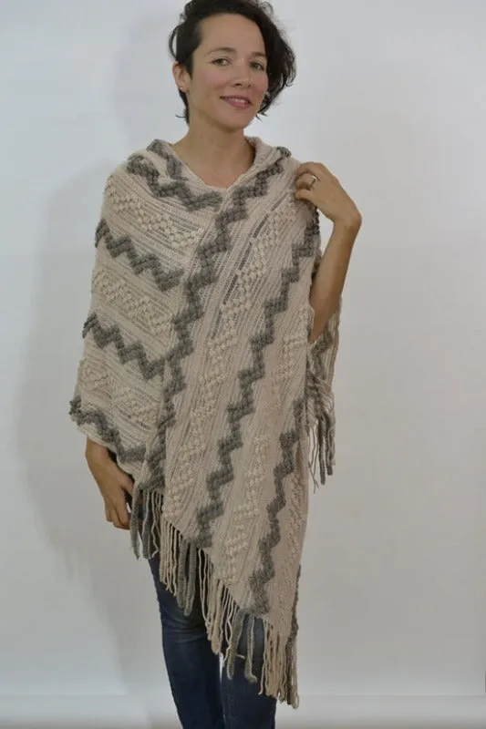 Origami by Vivien Fringe Hoodie Poncho