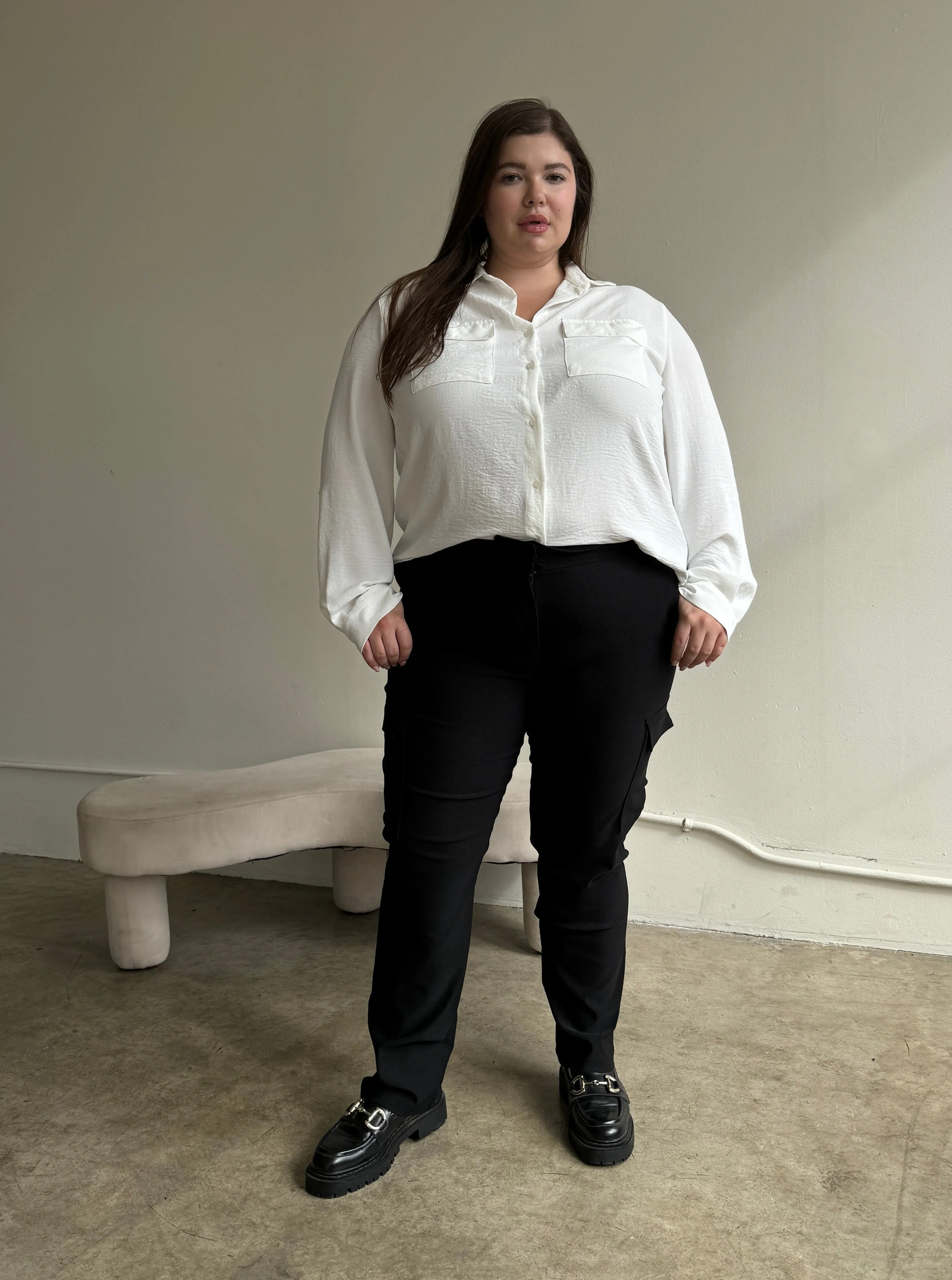 Plus Size Stretchy Cargo Pants