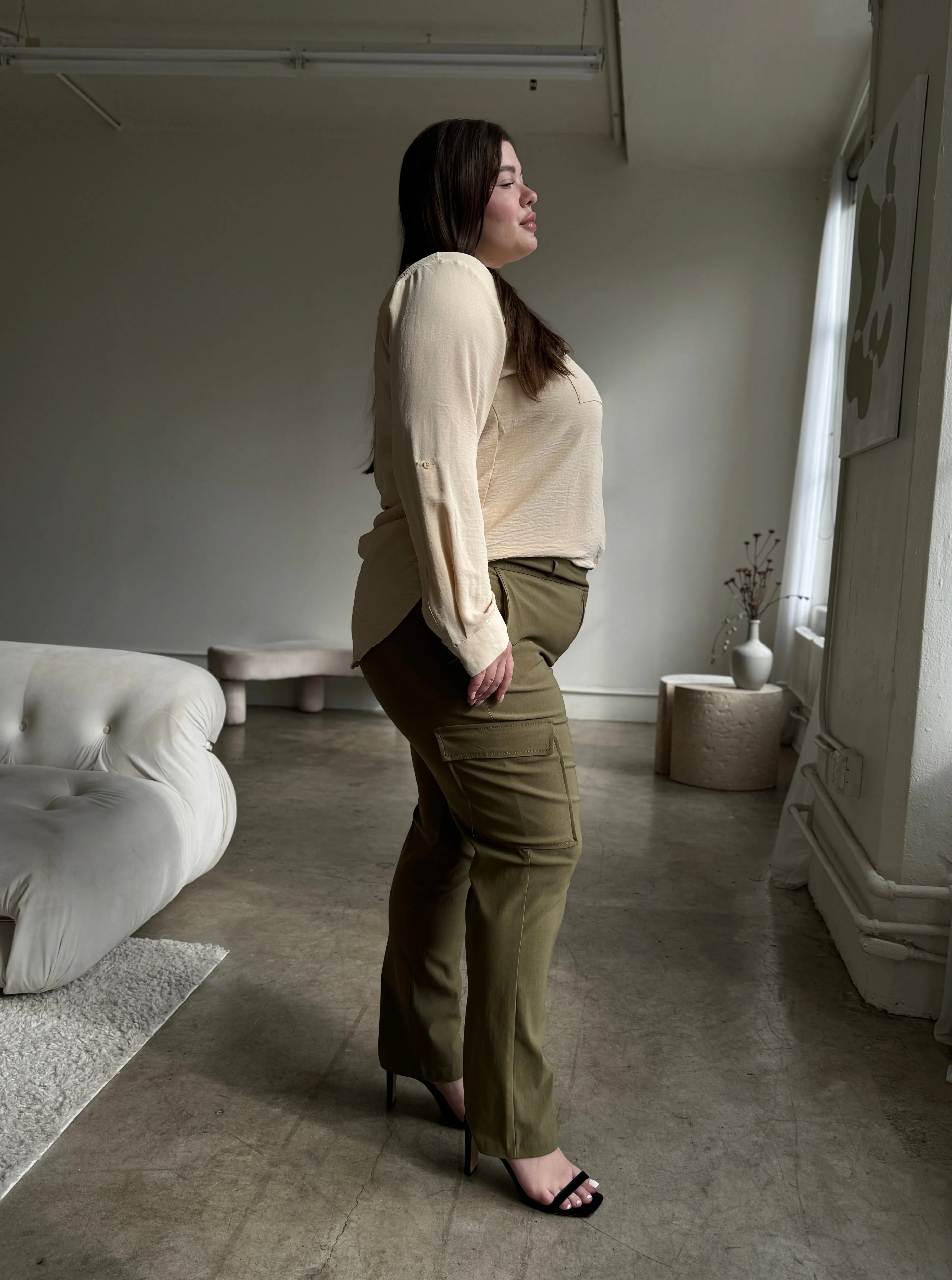 Plus Size Stretchy Cargo Pants