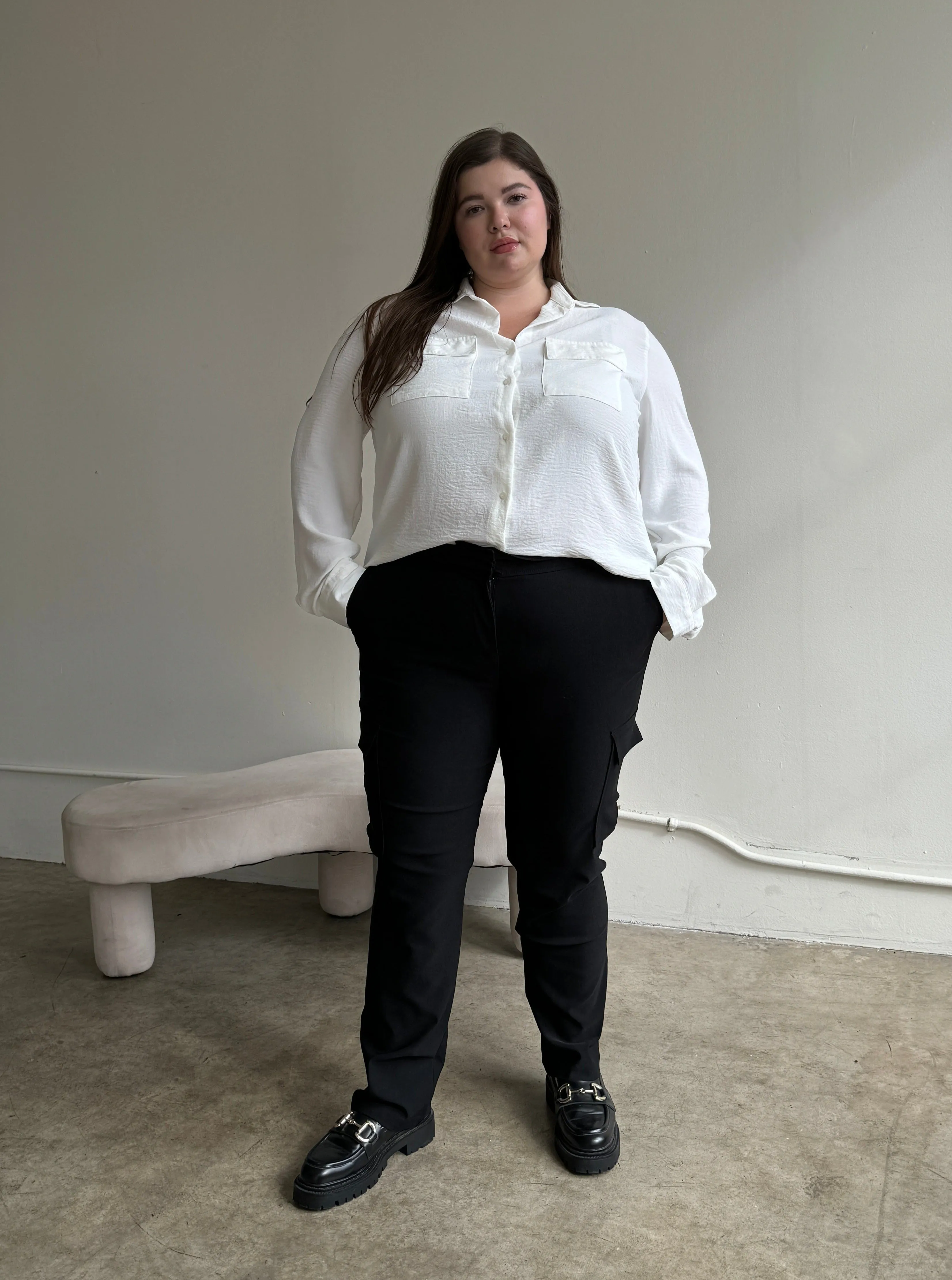 Plus Size Stretchy Cargo Pants