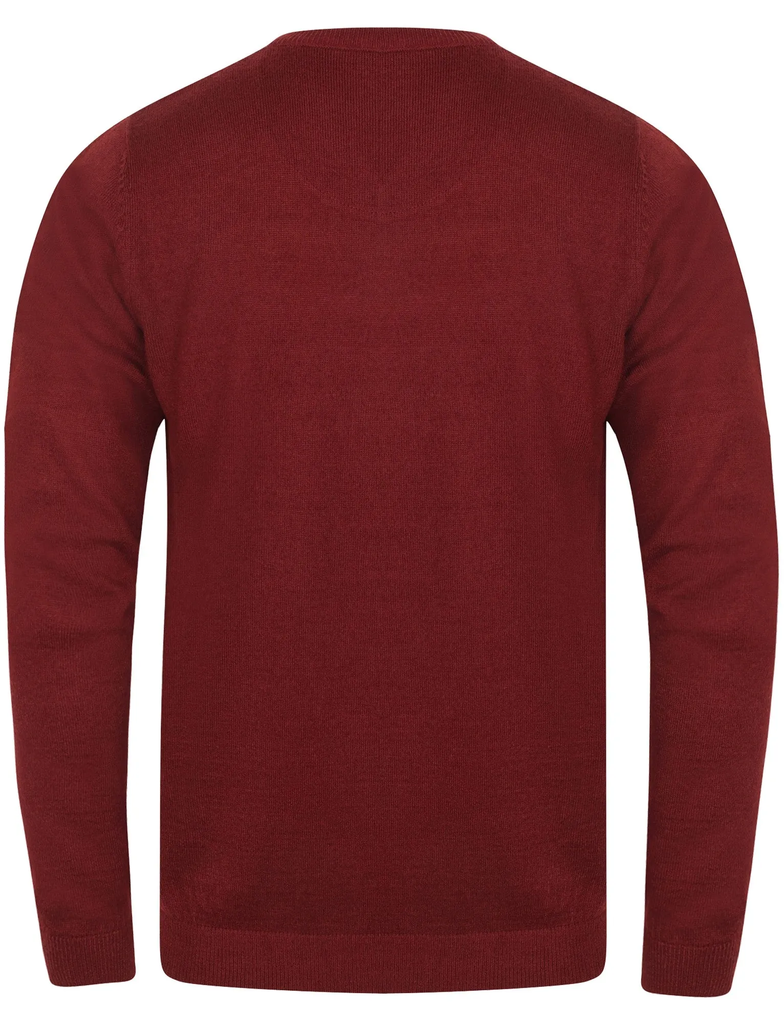 Quarters Wool Blend V Neck Jumper In Oxblood - Kensington Eastside