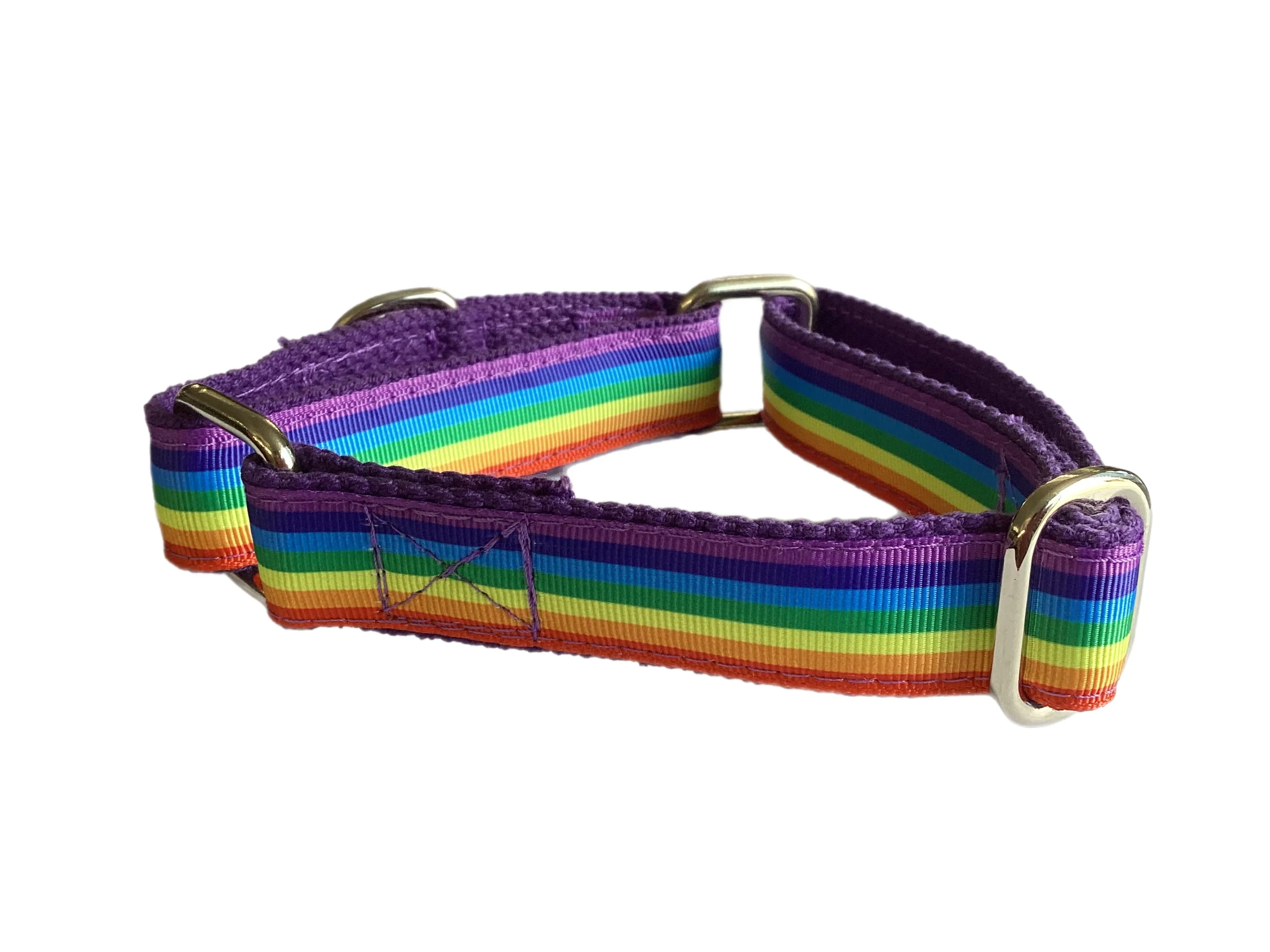 Rainbow colors 🏳️‍🌈 greyhound Martingale collar 25mm house collar