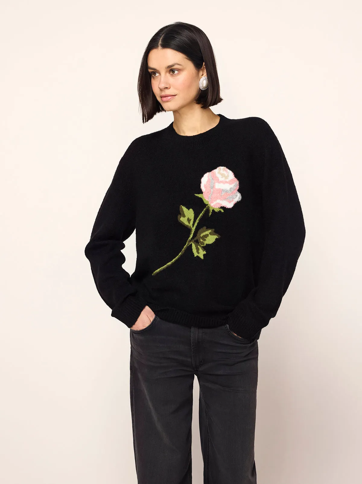 Rowan Black Rose Oversized Sweater