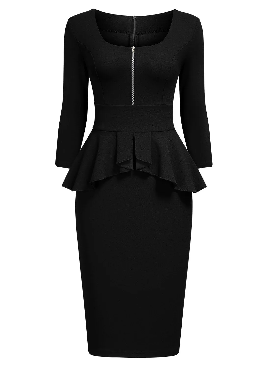 Ruffle Style Slim Work Pencil Dress