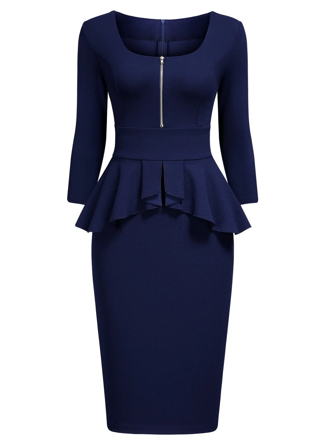 Ruffle Style Slim Work Pencil Dress