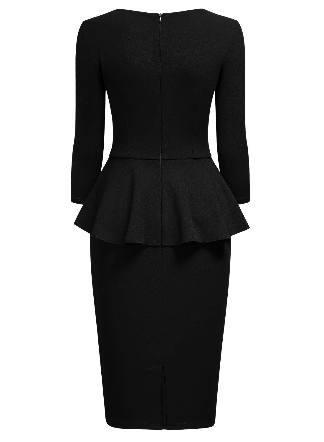 Ruffle Style Slim Work Pencil Dress