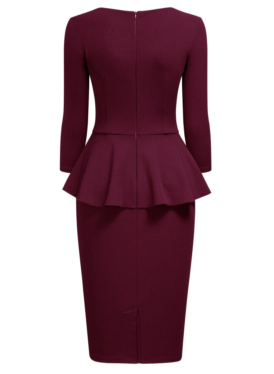 Ruffle Style Slim Work Pencil Dress