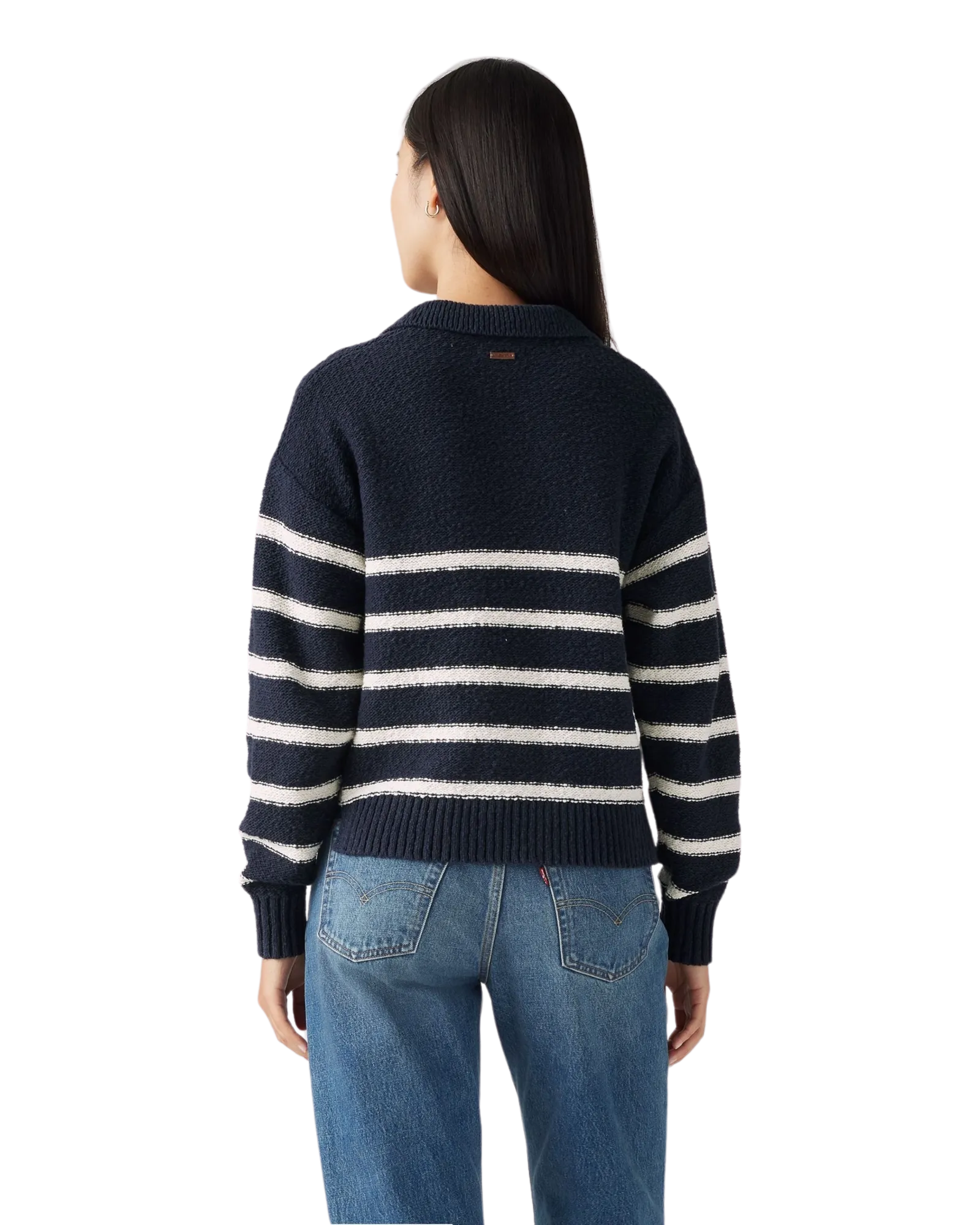 Satellite Polo Jumper in Marine Stripe