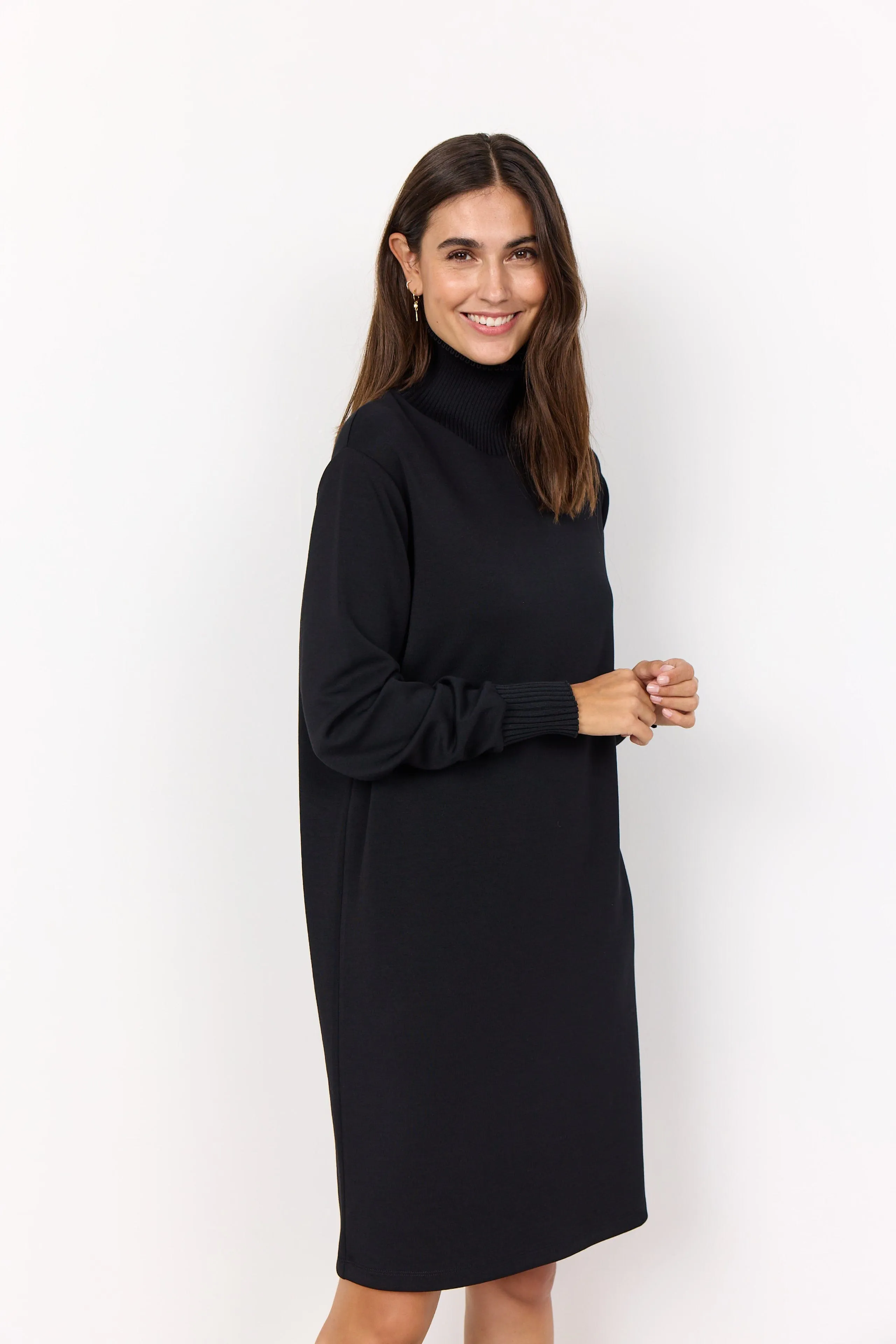 Soya Concept Roll Neck Sweater Dress Black