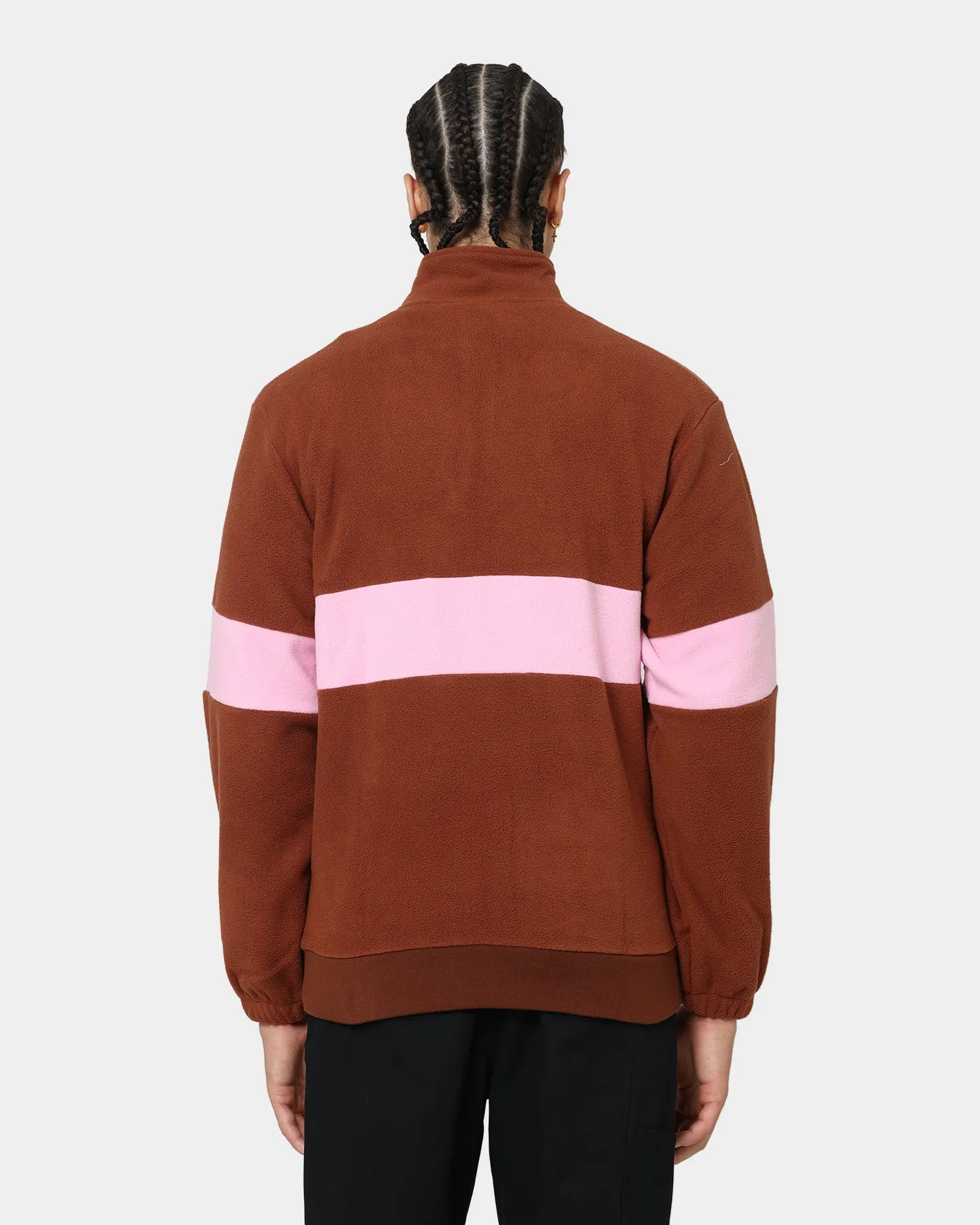 STAYCOOLNYC Deco Polar Fleece Quarter Zip Brown/Pink