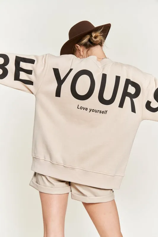 TEEK - Plus Size BE YOUR SELF Oversized Sweatshirt