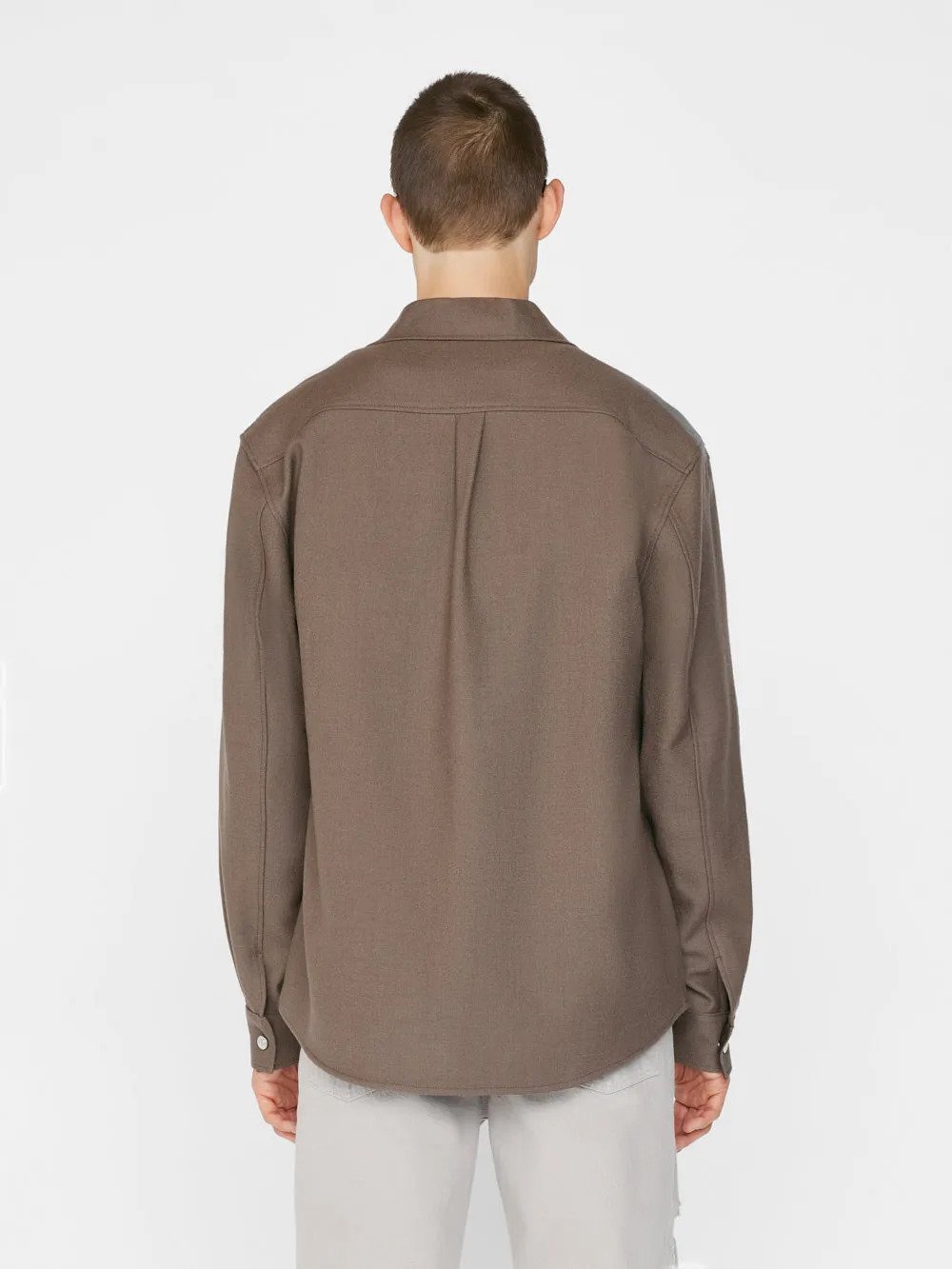 Textured Overshirt -- Smoke Wood