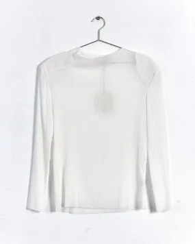 Tibi 'crepe gauze crew neck' top, white, 6-10