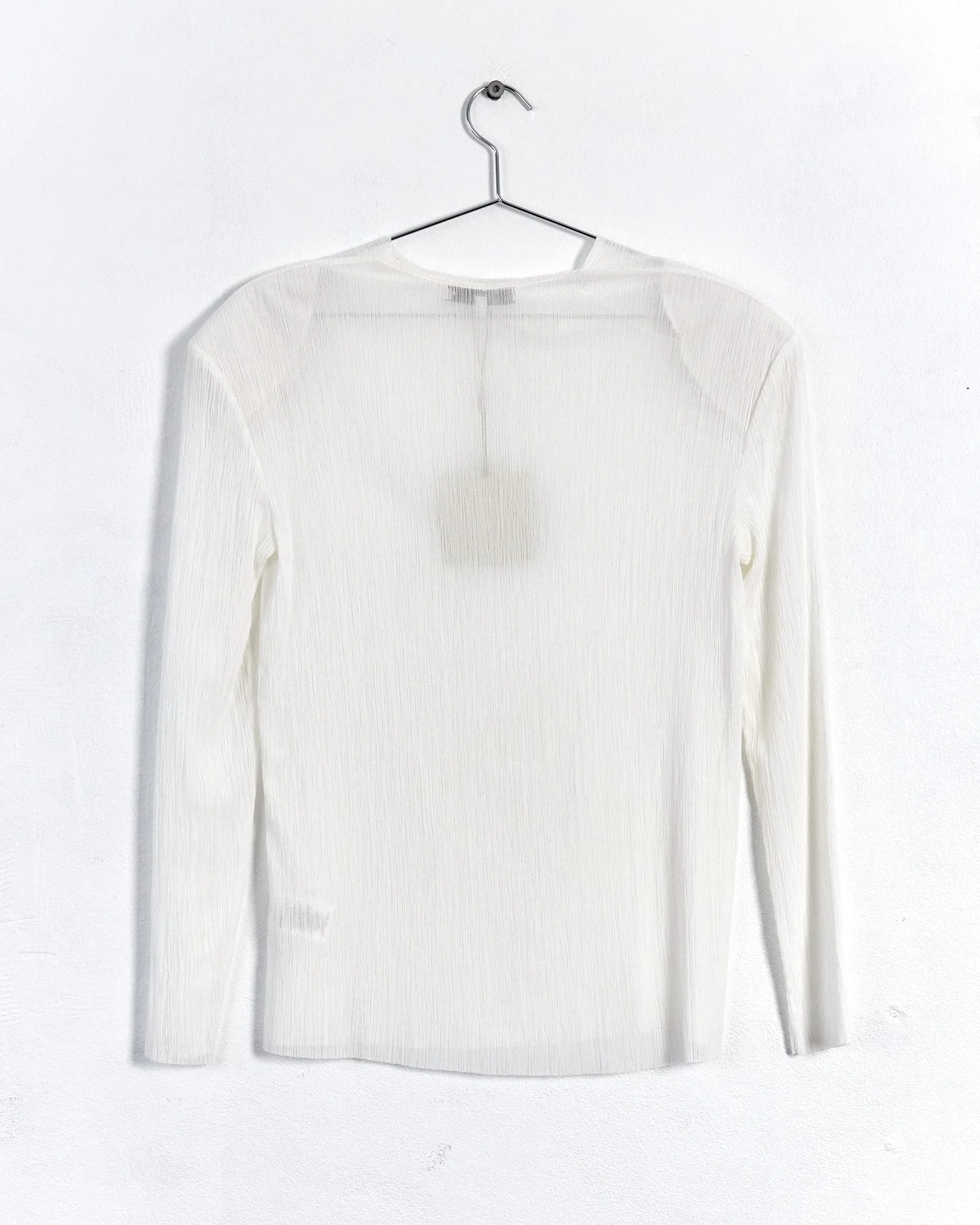 Tibi 'crepe gauze crew neck' top, white, 6-10