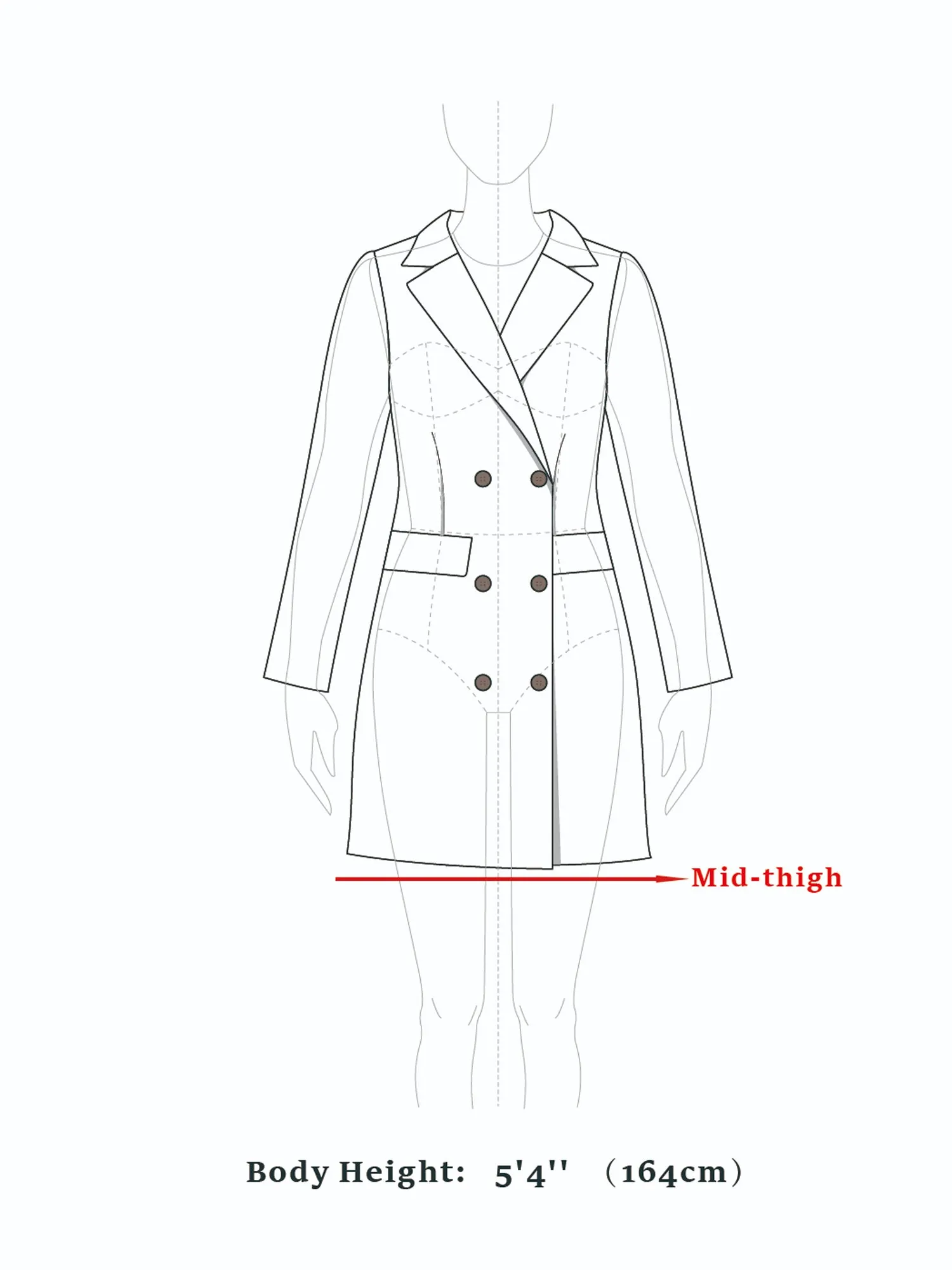 Turn Down Collar Single Breasted Winter Outwear Trench Coat