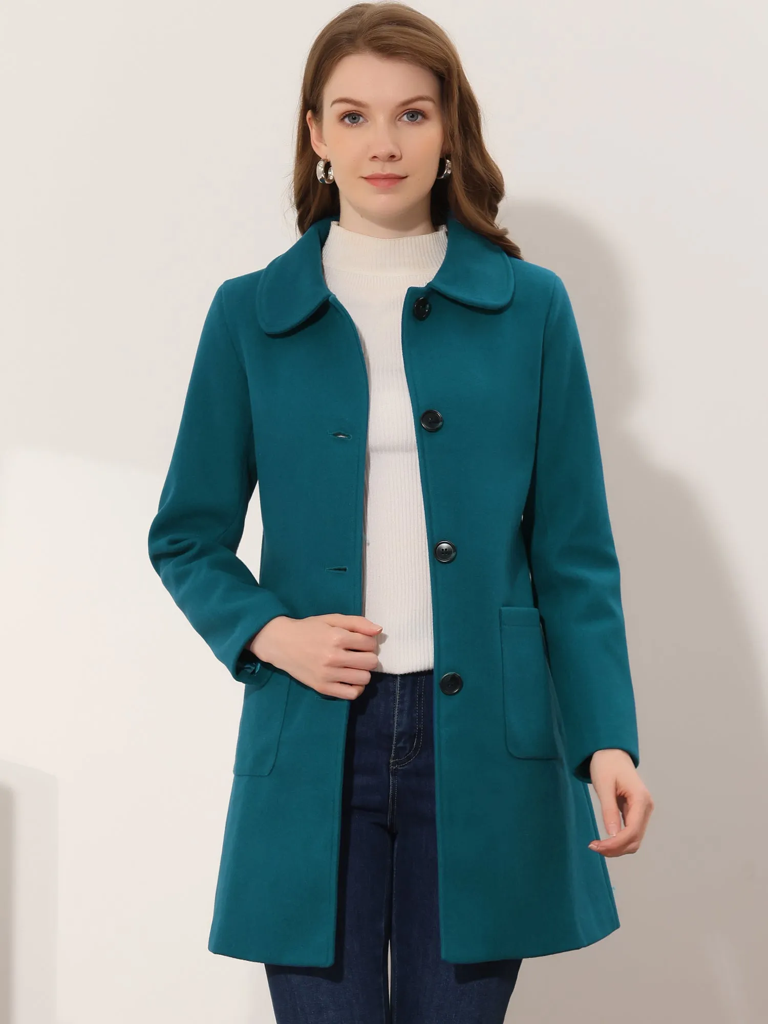 Turn Down Collar Single Breasted Winter Outwear Trench Coat